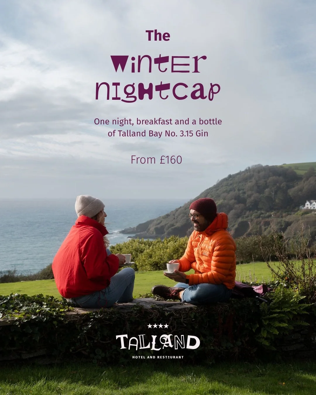 ❄️ Introducing The Winter Nightcap ❄️

One cosy night away, breakfast the next morning, and a bottle of Talland Bay No. 3.15 Gin to take home with you.

A night in Cornwall this November or December, from &pound;160 with a little something extra to l