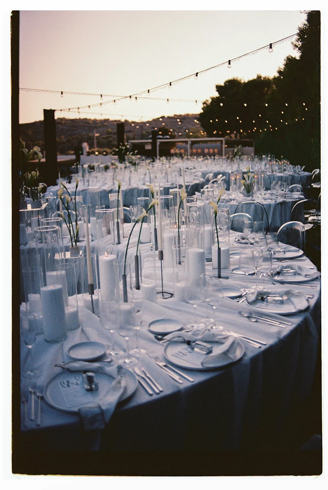 white wedding setup