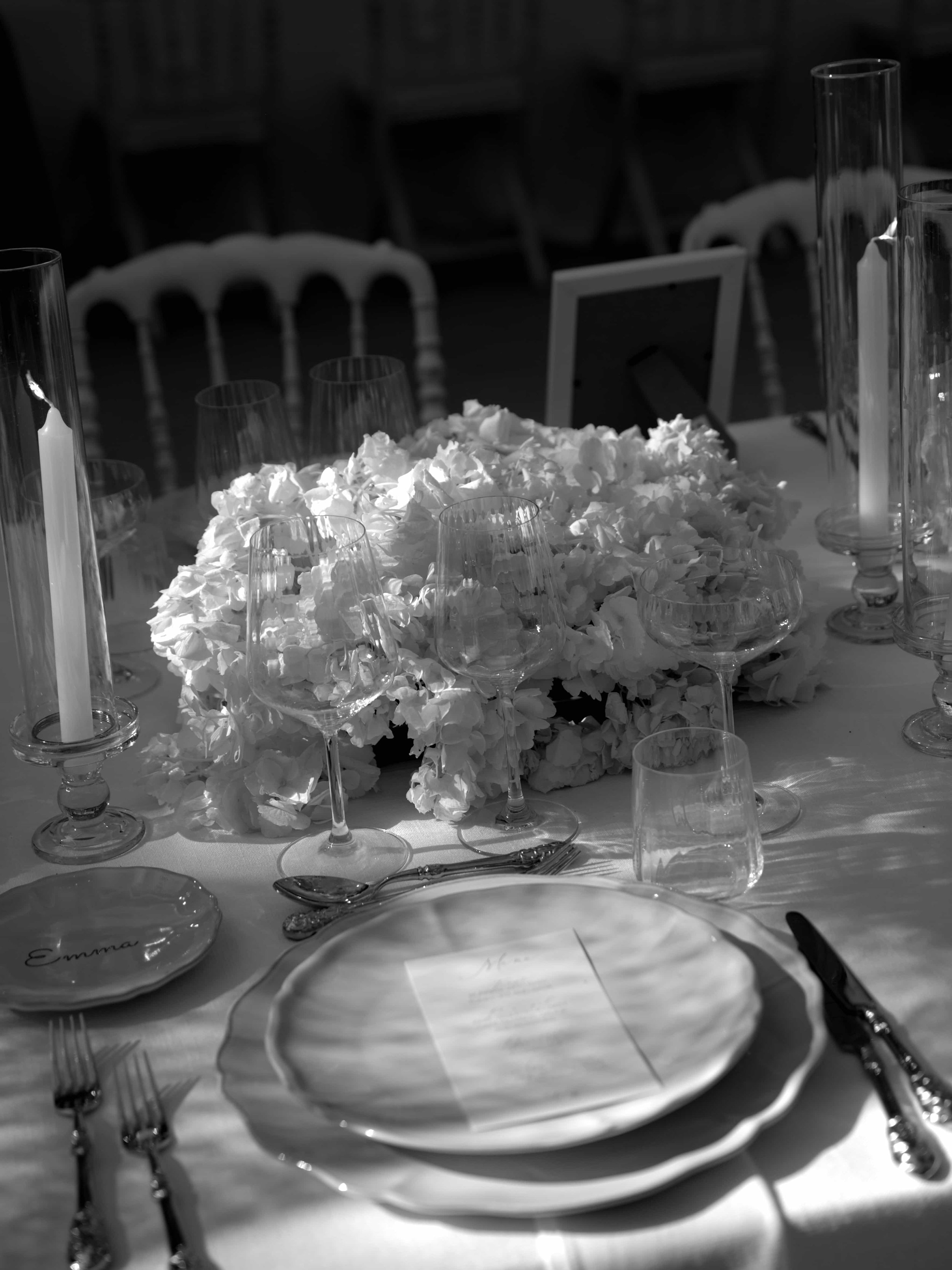 vintage and minimal wedding setup 