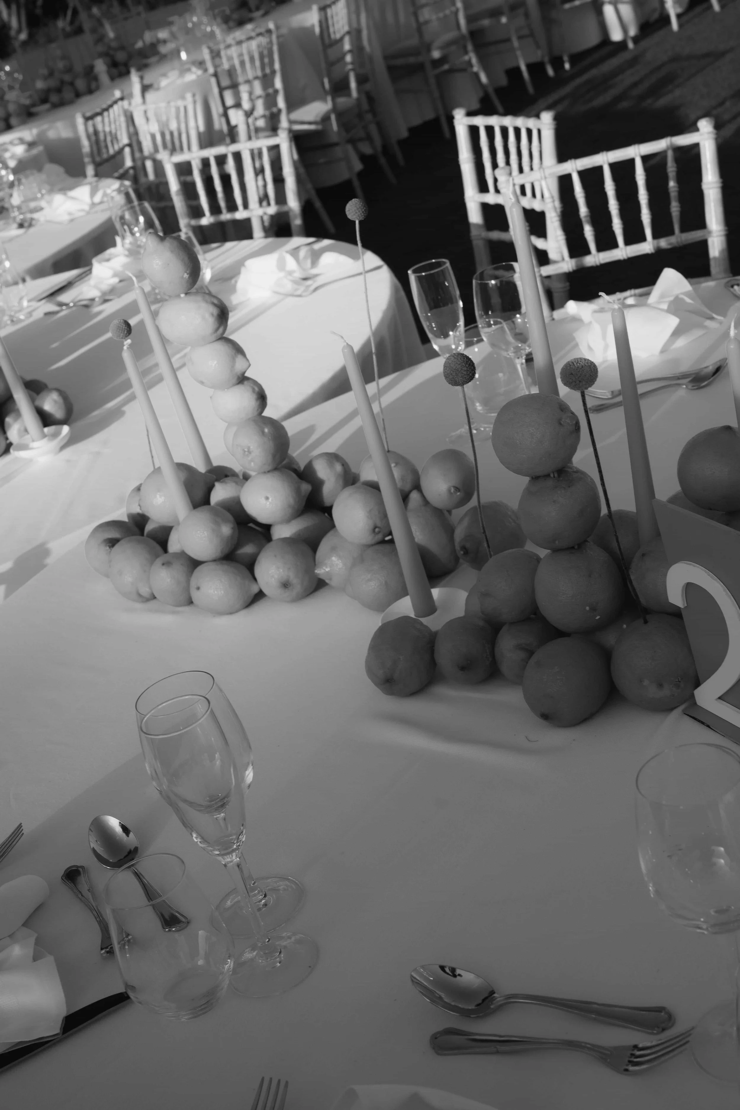 lemon wedding black and white picture