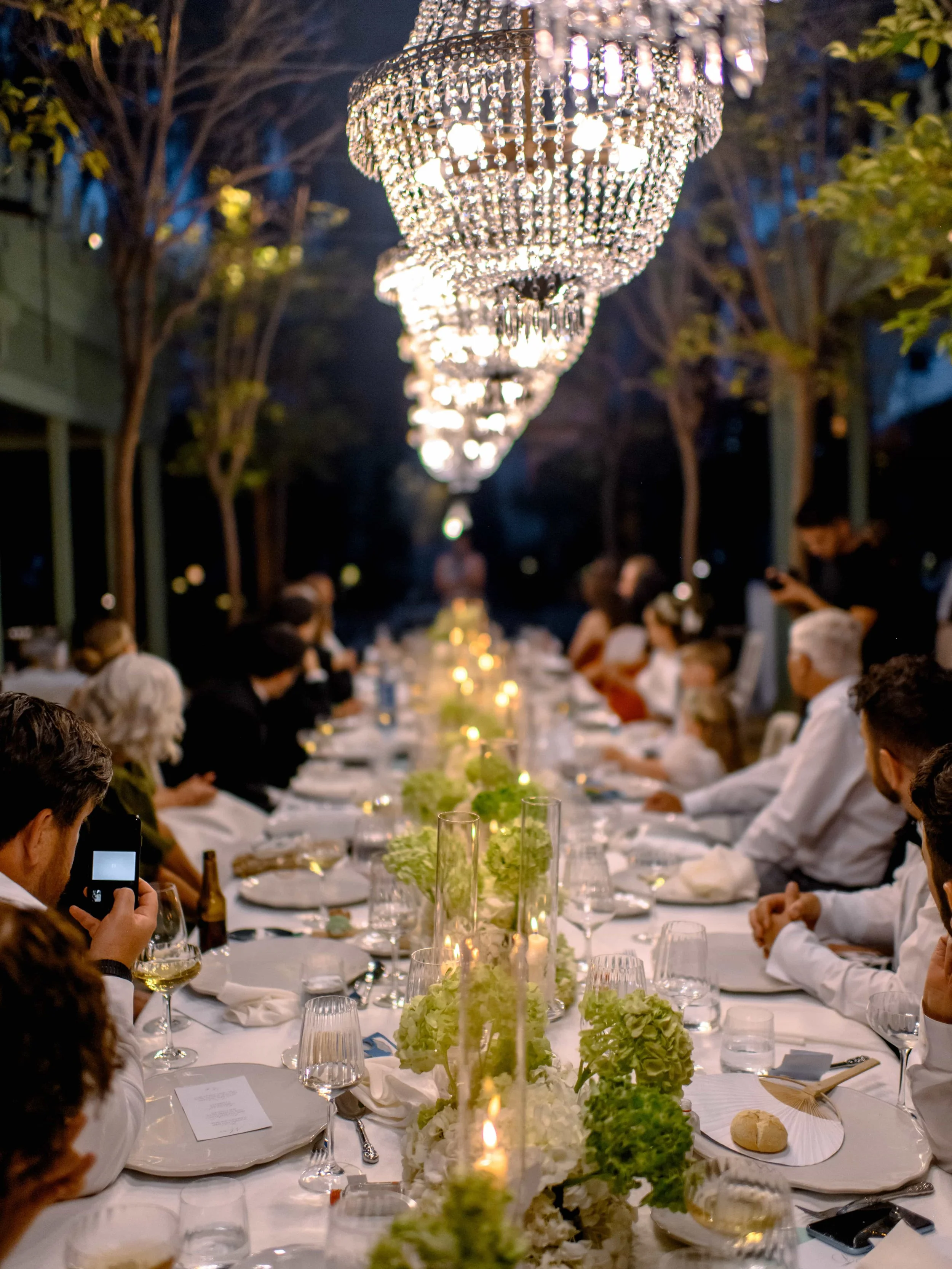 romantic candle setup wedding 