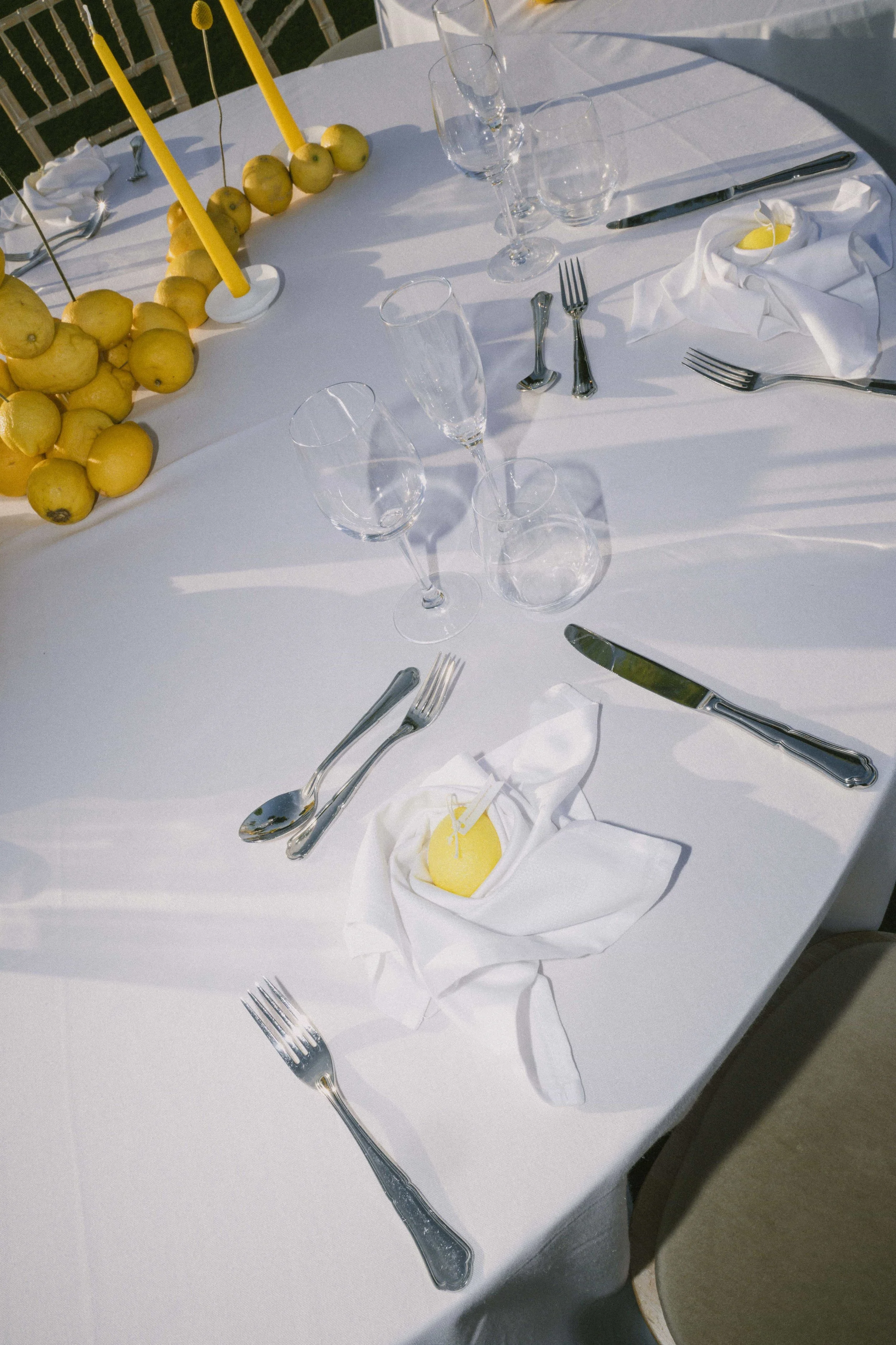 contemporary lemon wedding