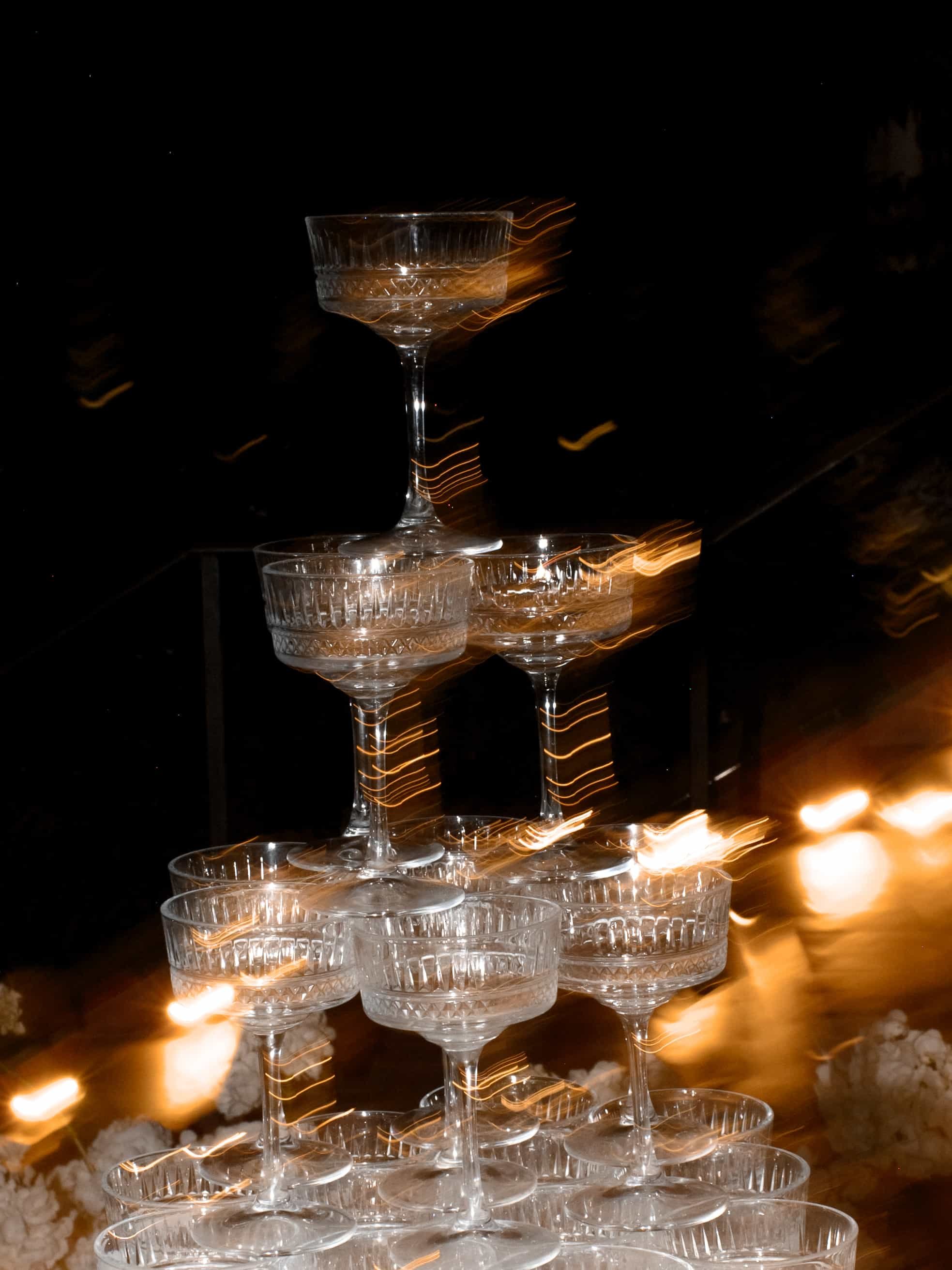 Champagne tower blurry 