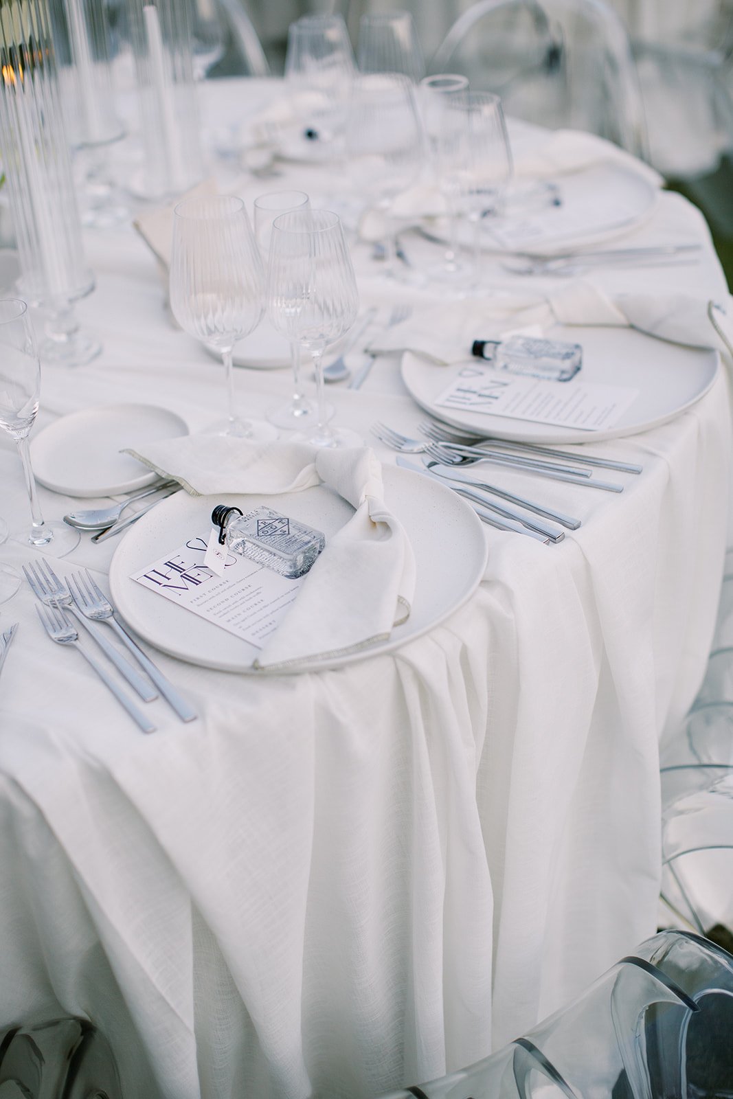 white gauze tablecloths, customized