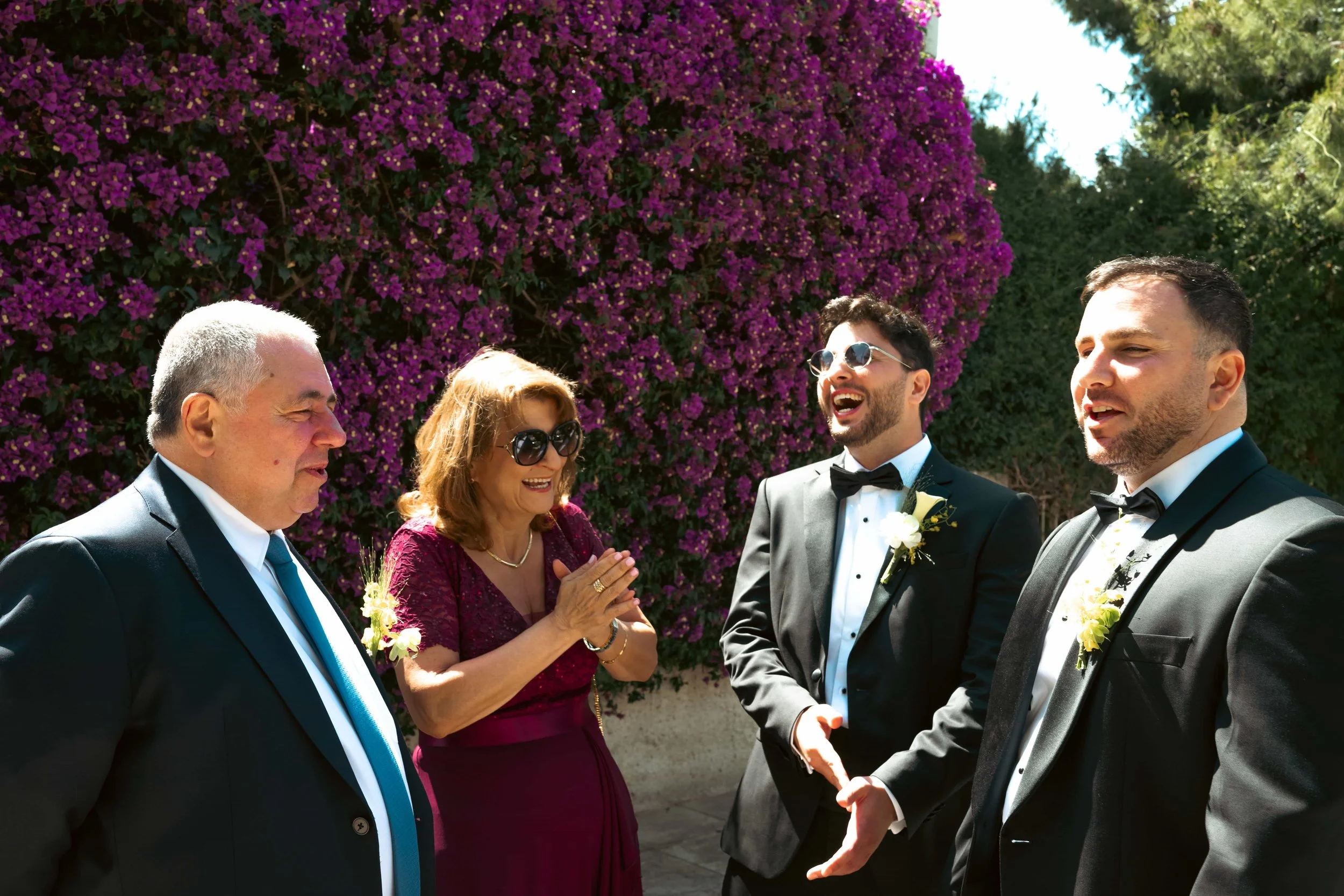 groom with family