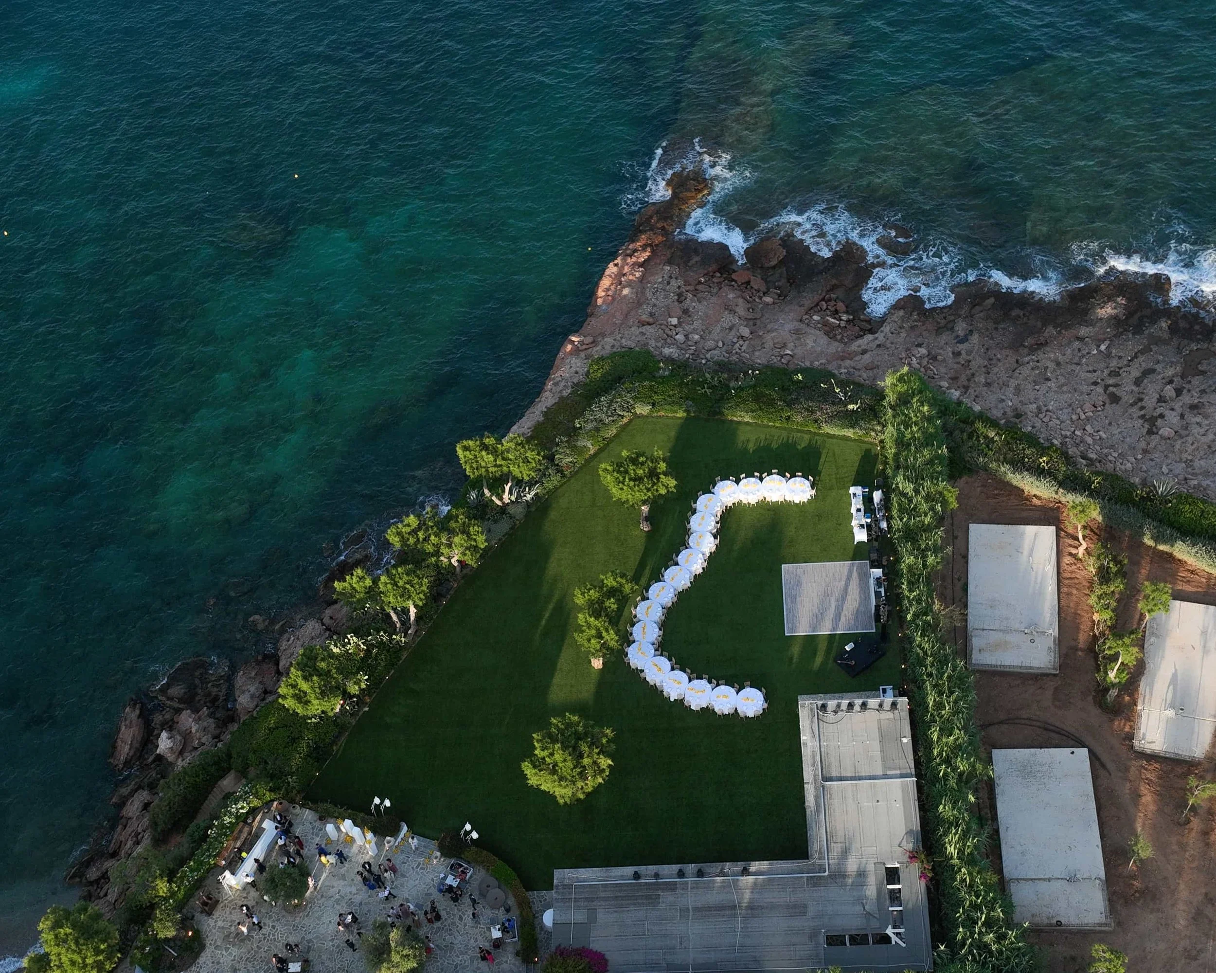 drone shot wedding in athens