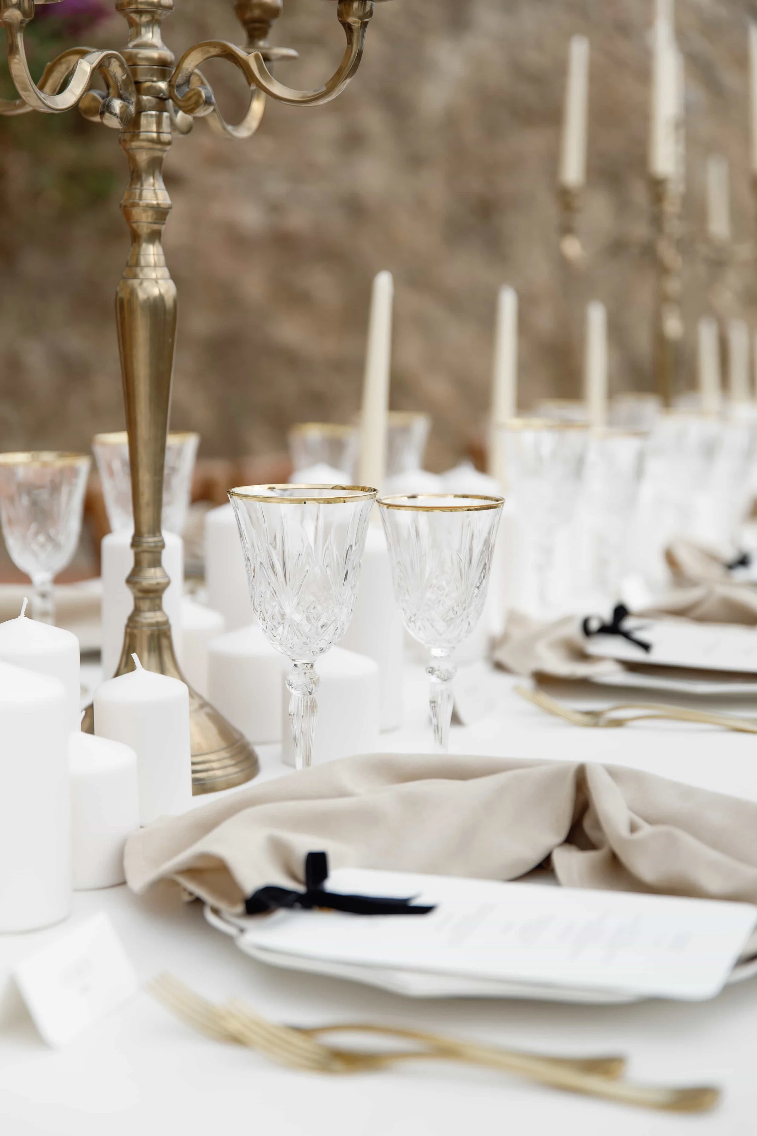 elegant vintage table setup in sicily