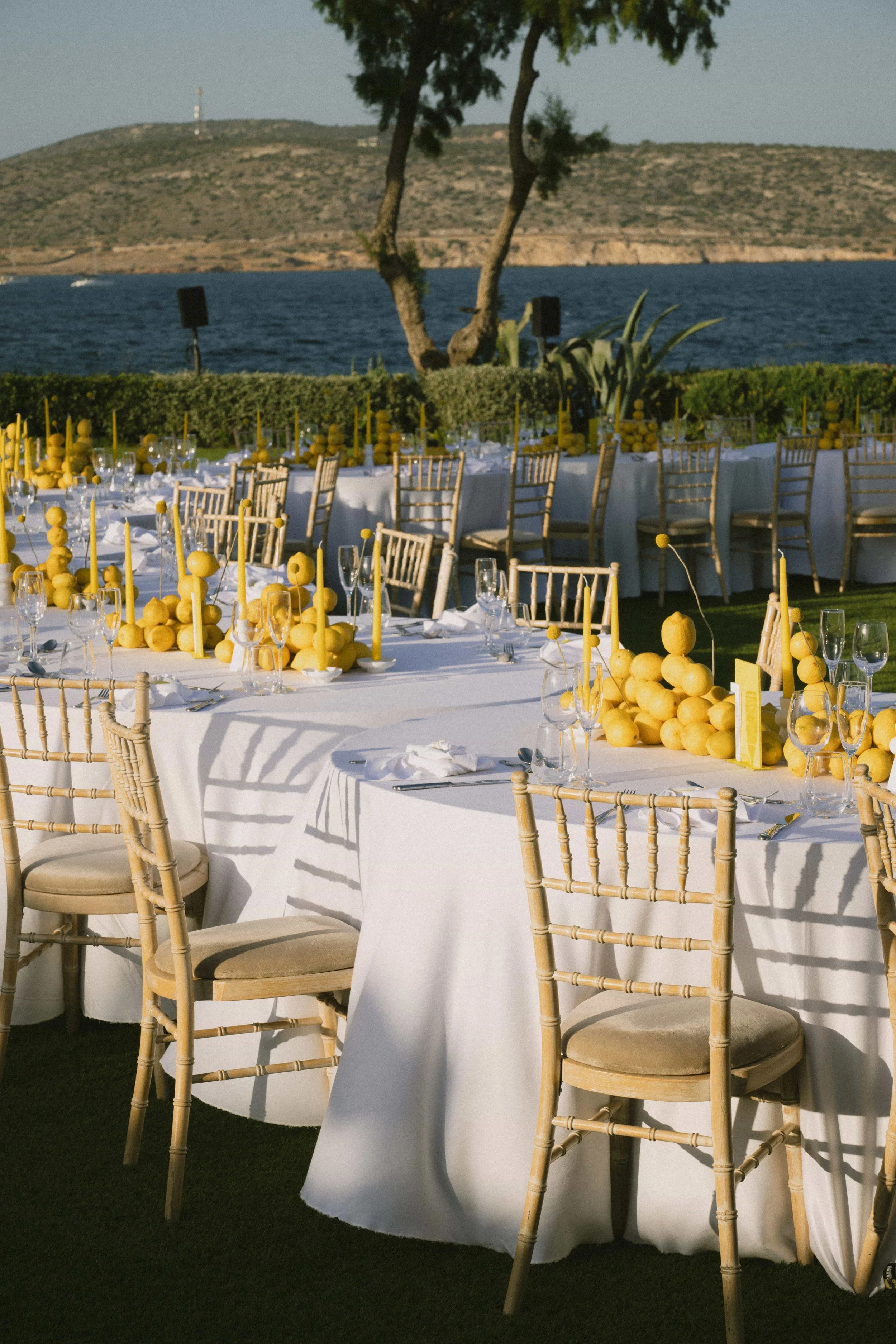 athens wedding next to the sea lemons