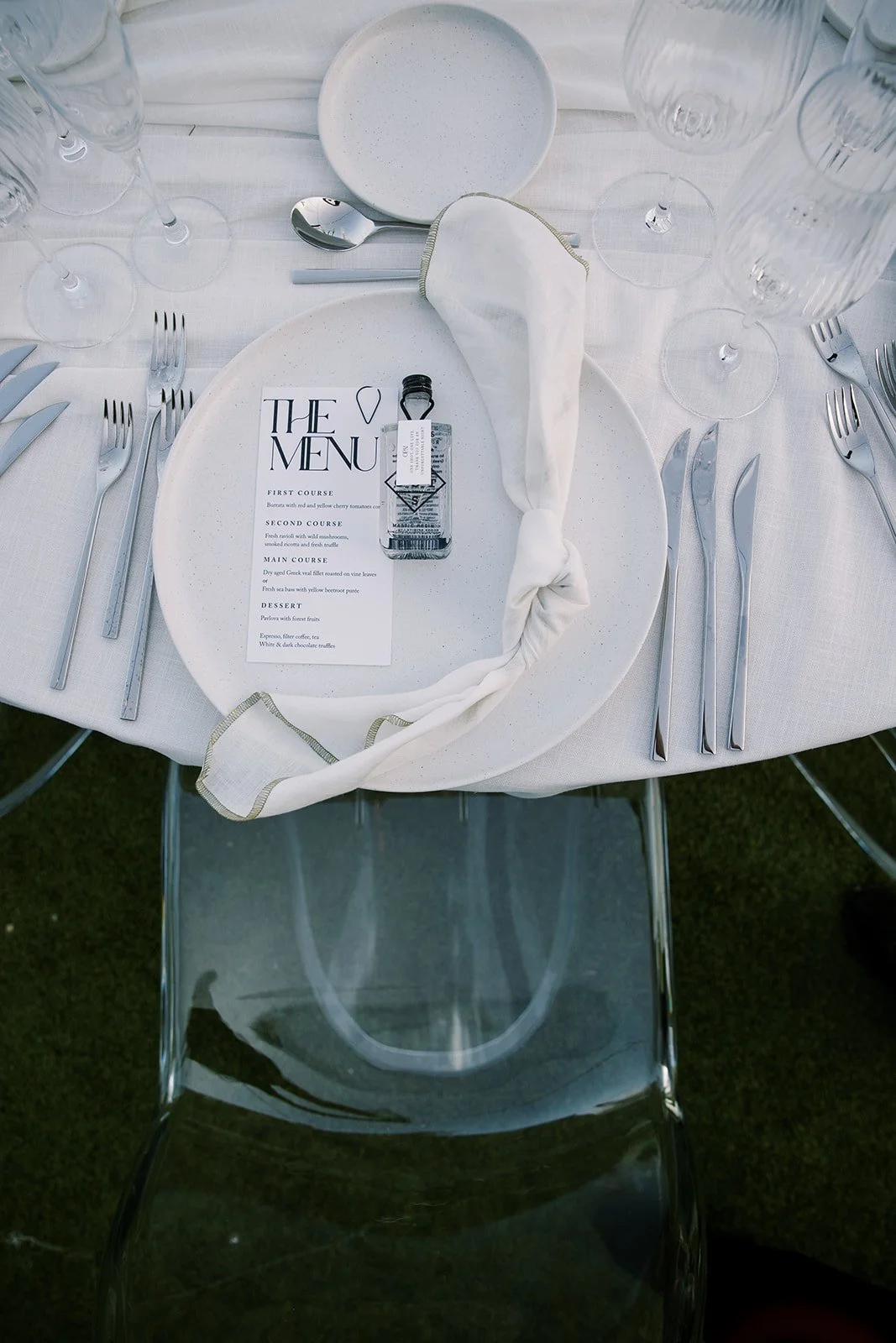 top view of table setup 