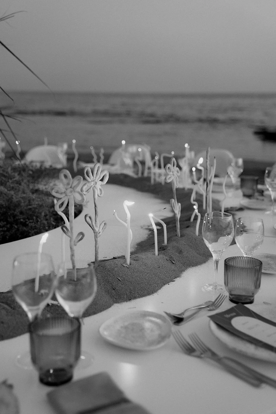 black and white photograph style shoot on a greek beach