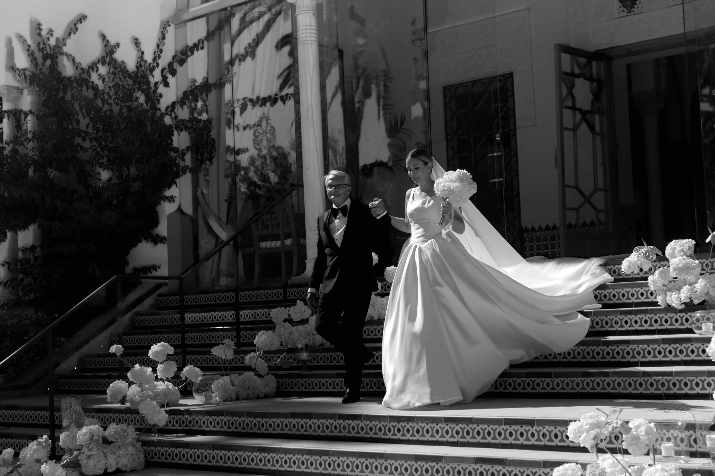 Bride entering the ceremony with her father 