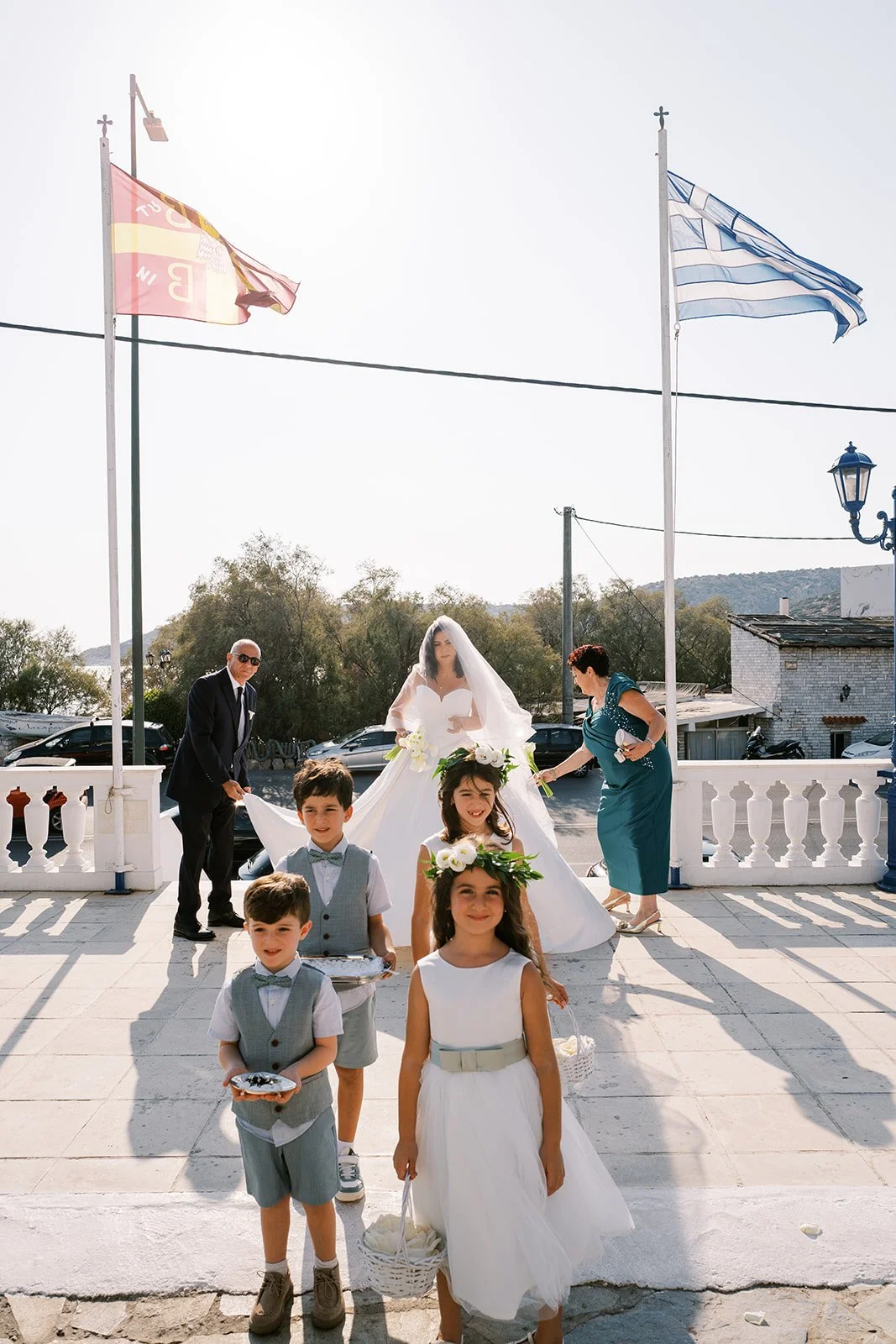 bridal entrance to the ceremony with flower girls and ring bearers