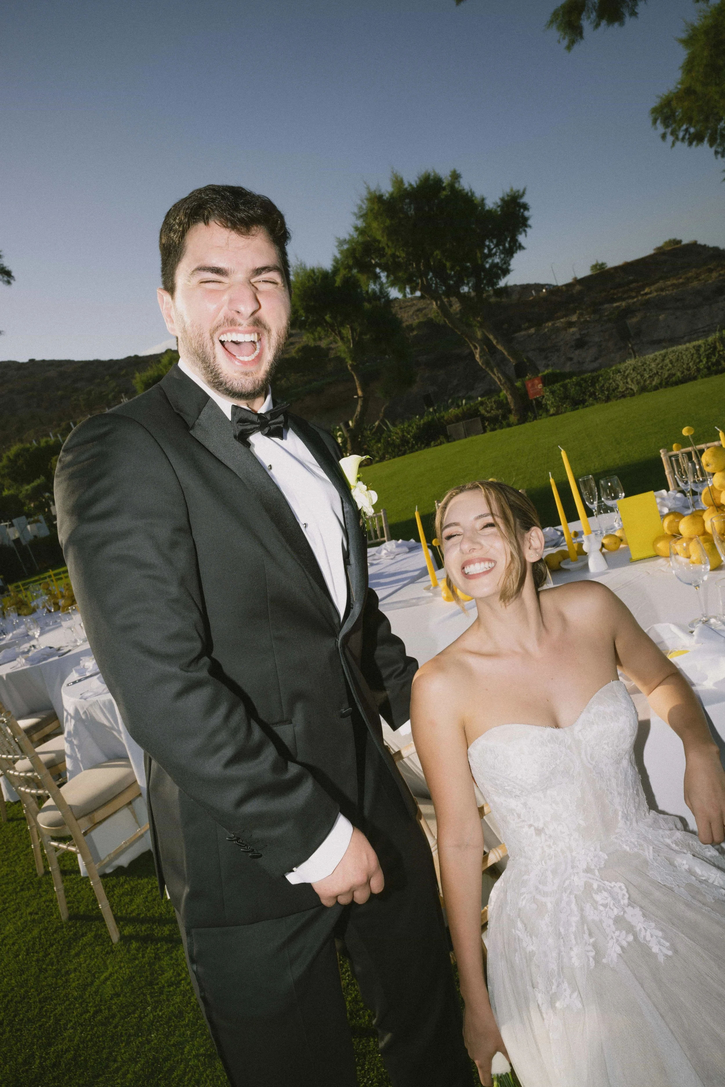 happy couple posing