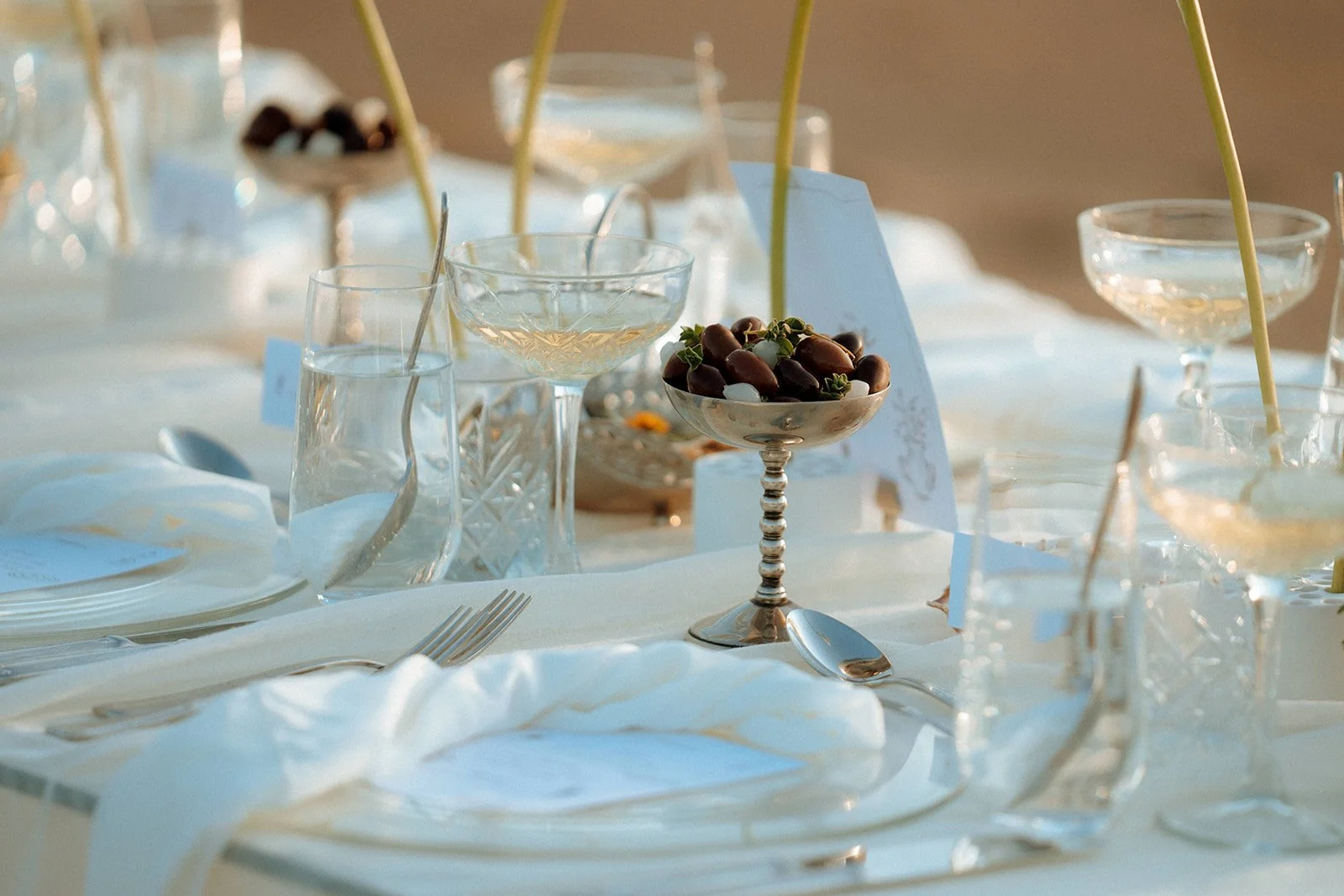 olives in silver cup wedding