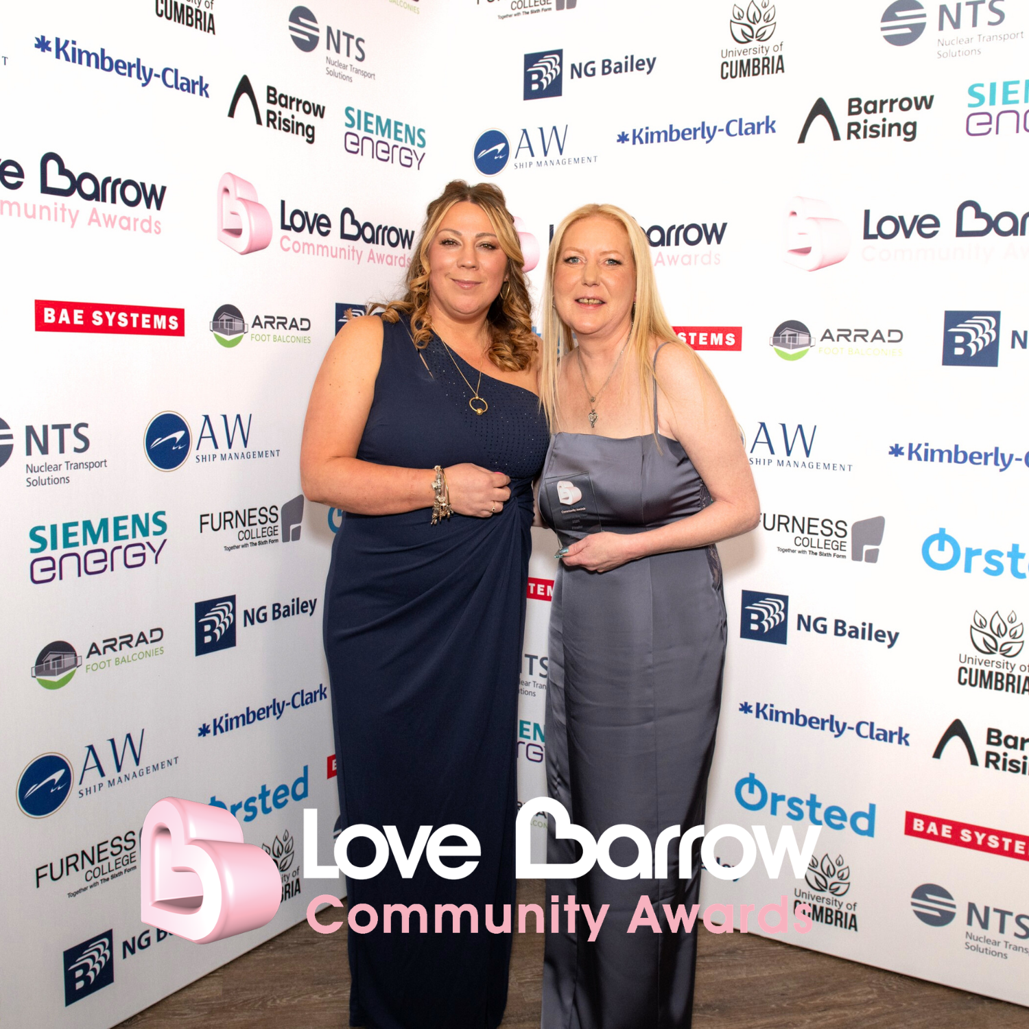 2026 Carer of the Year Finalist Helen Brown with Sponsor Arrad Foot Balconies Stephanie Smith