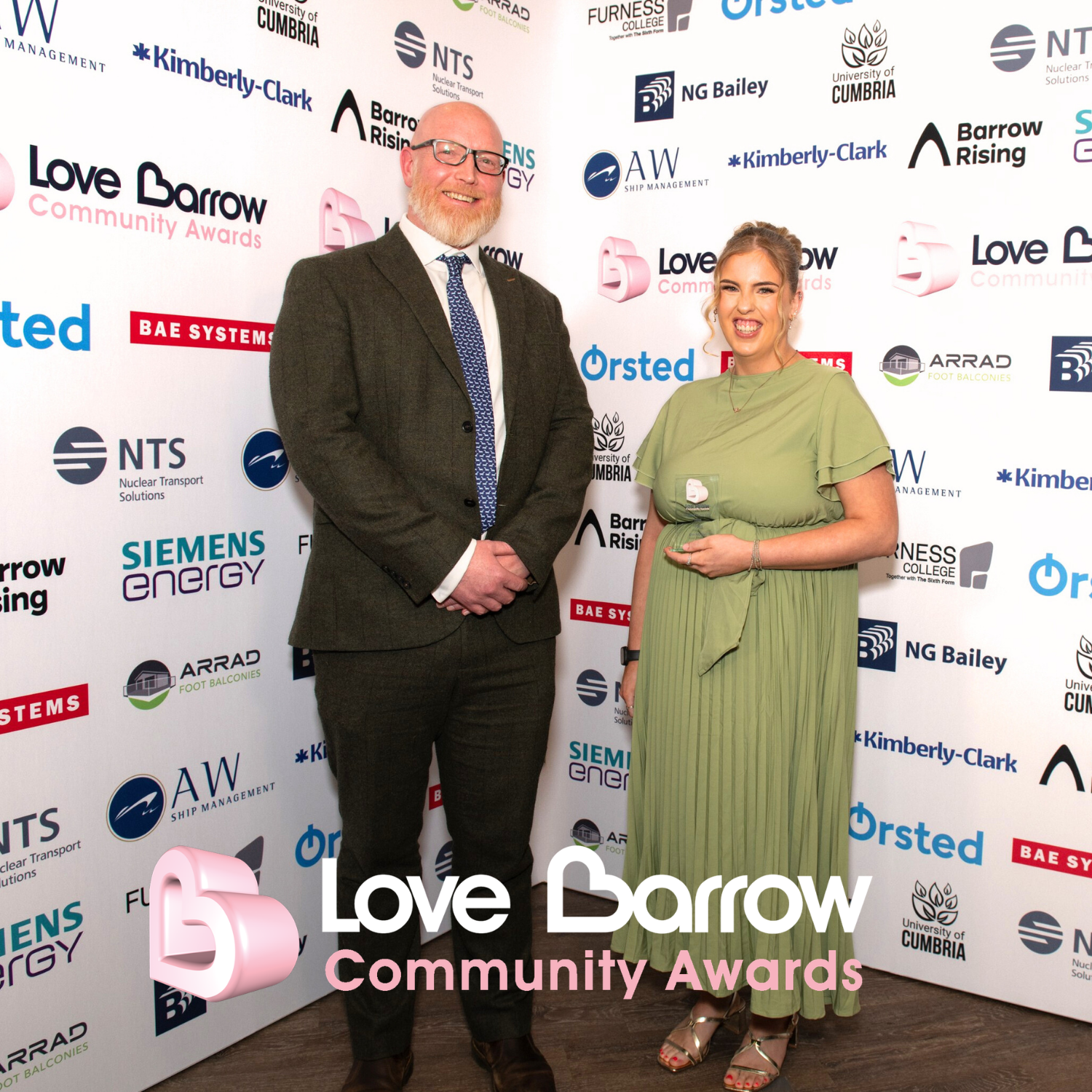2026 Student of the Year Finalist Erin Morgan with Sponsor Furness College Scott Cubitt 