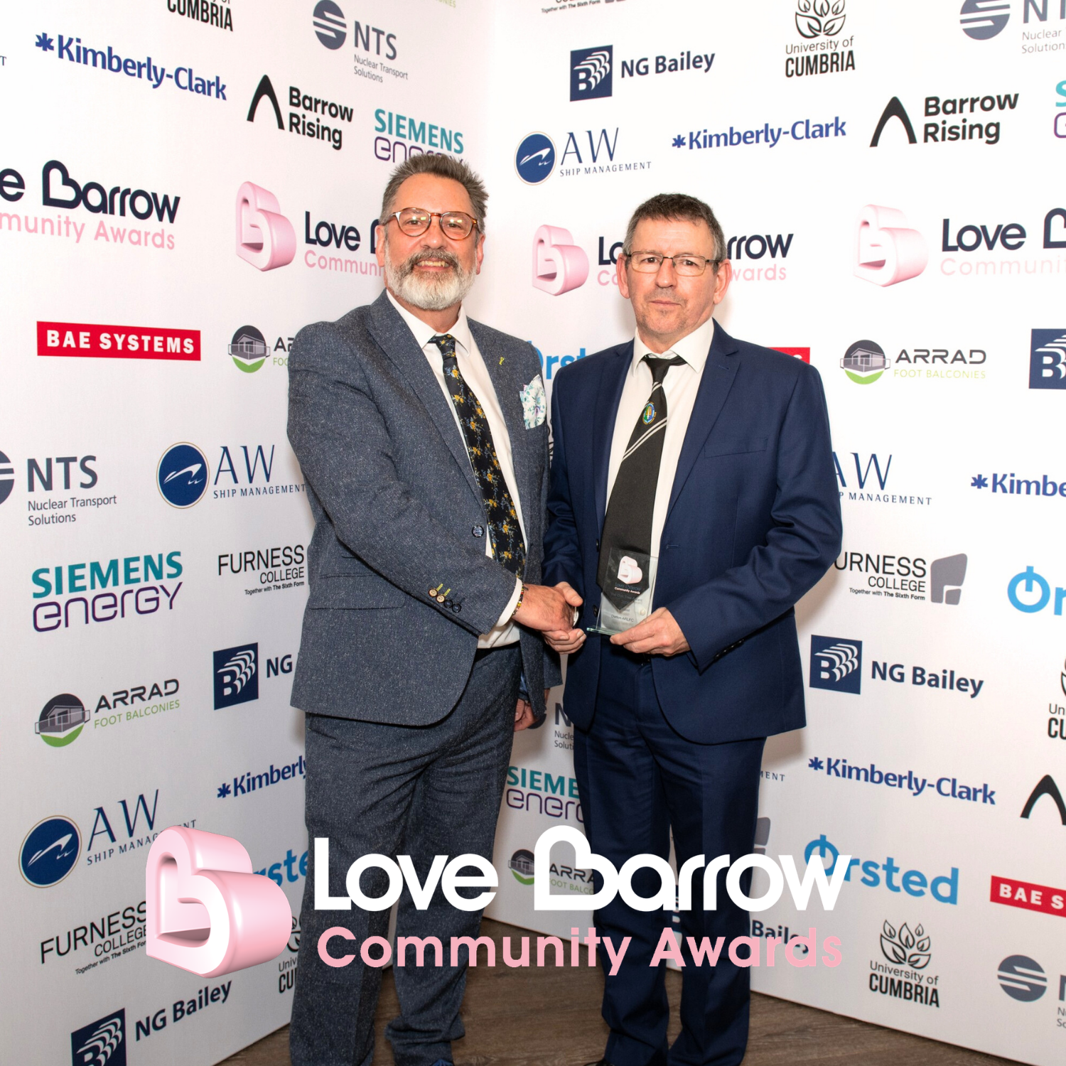2026 Oak Tree Award  Finalist Dalton ARLFC with Sponsor University of Cumbria Brain Henderson