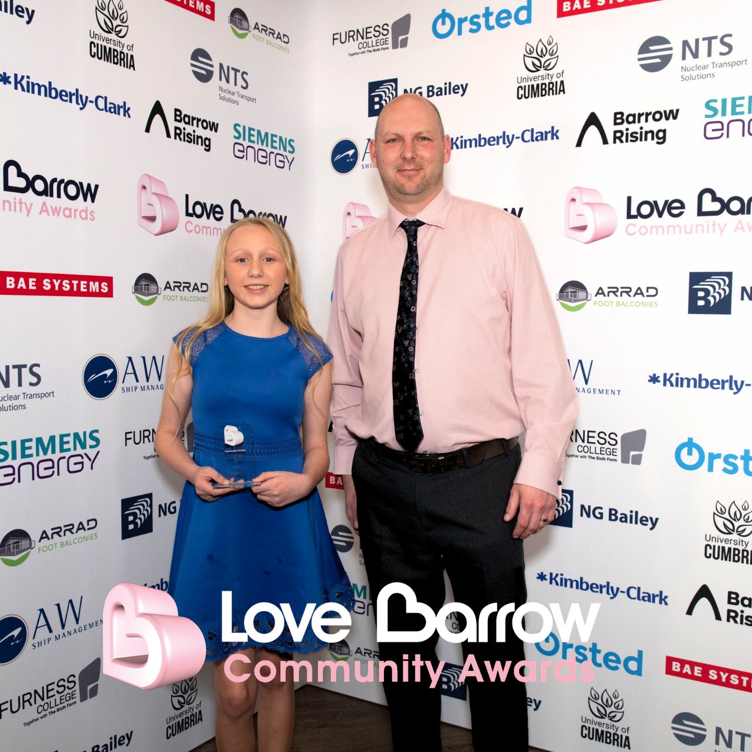 2026 Young Citizen of the Year Finalist Ellie Walker with Sponsor Kimberly Clark James Doughty