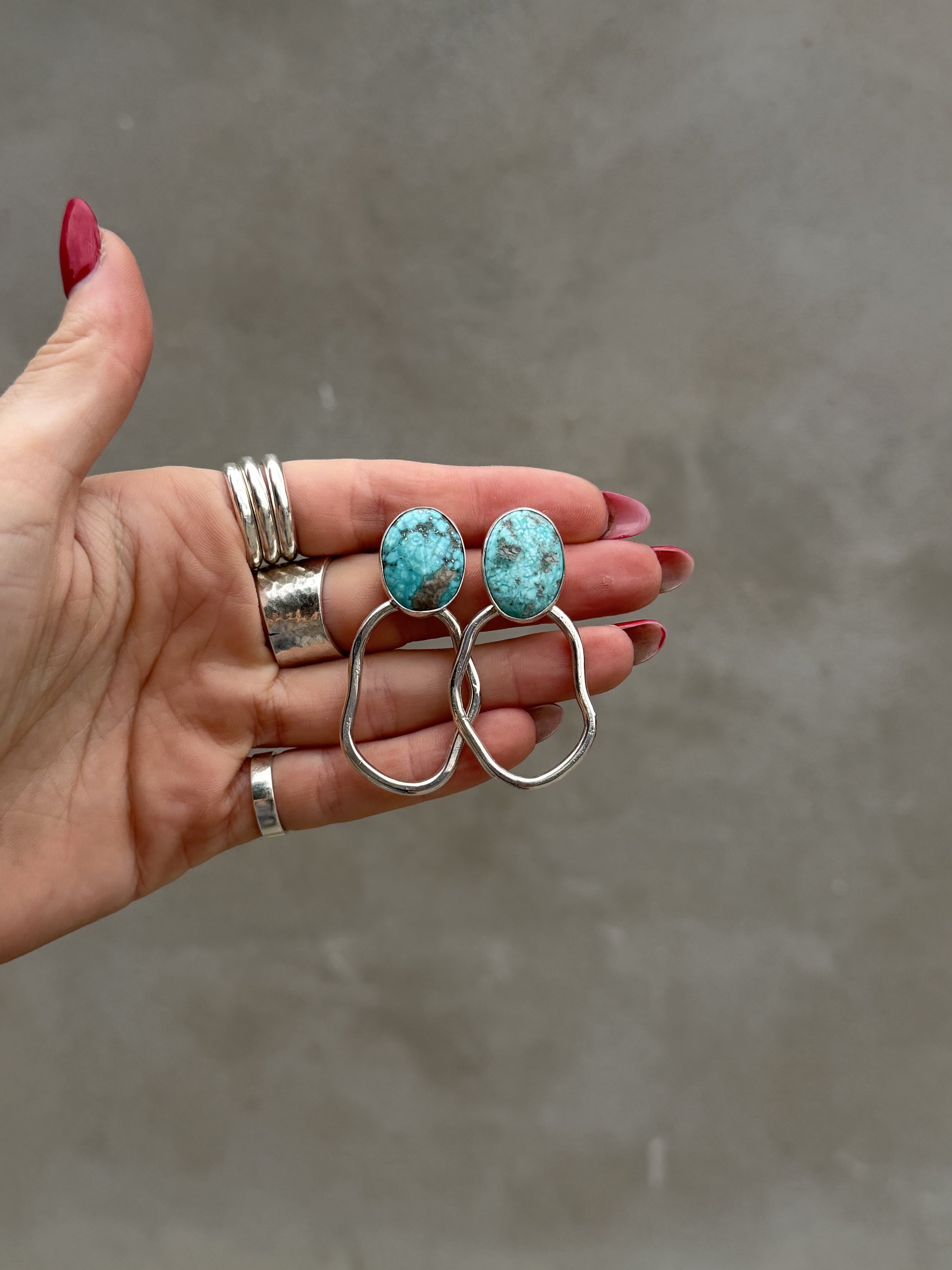 White Water Turquoise Earrings