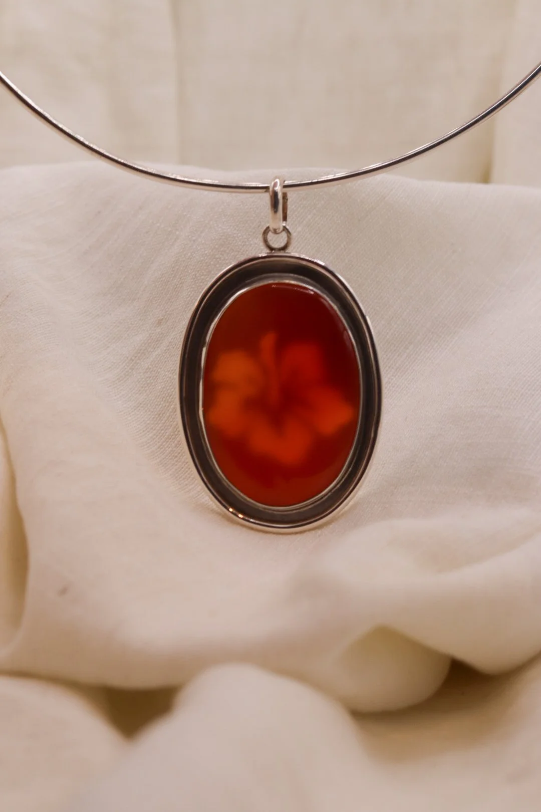 Hibiscus Carnelian Necklace