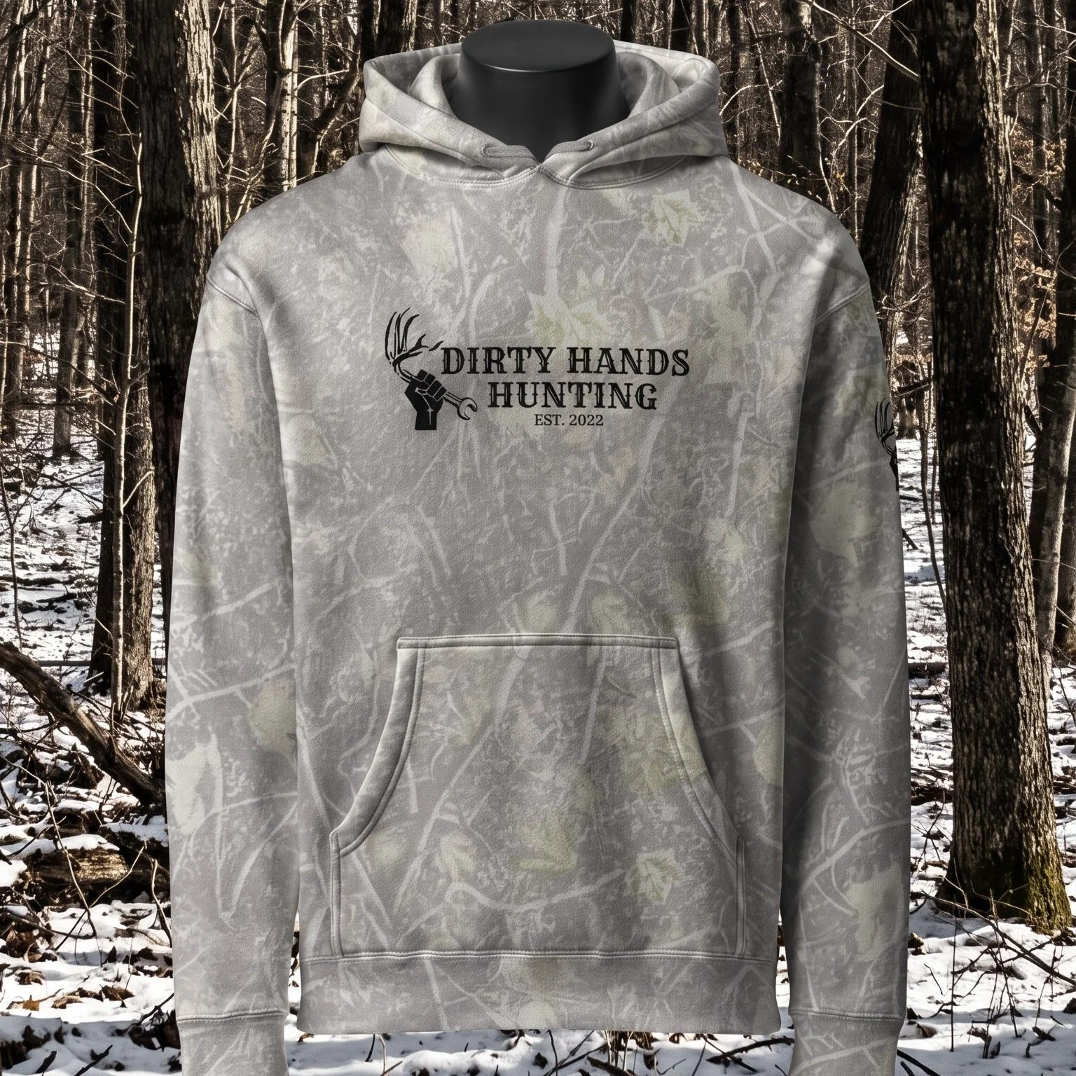 The Patch - Light Wash Camo Hoodie