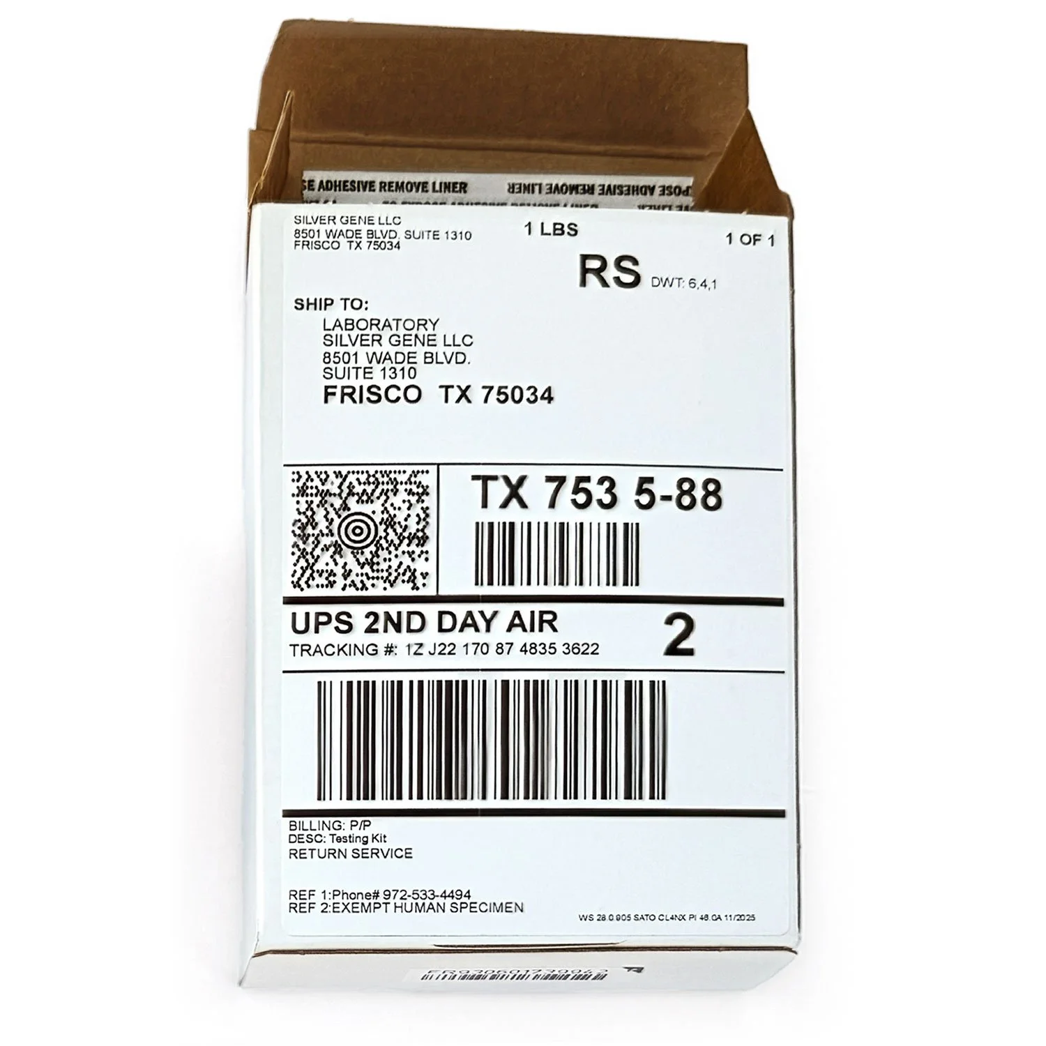 5. UPS Pre-paid Return Box