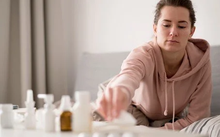 autoimmune women in bed