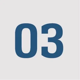 Number 03 in large blue font on a light background