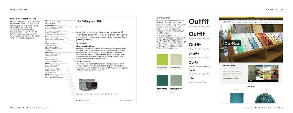 Typography use in the Bullseye brand