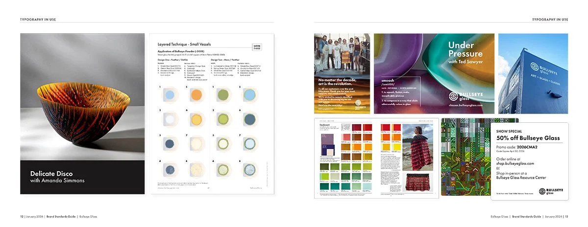 The use of typography in class manuals, advertising and signage