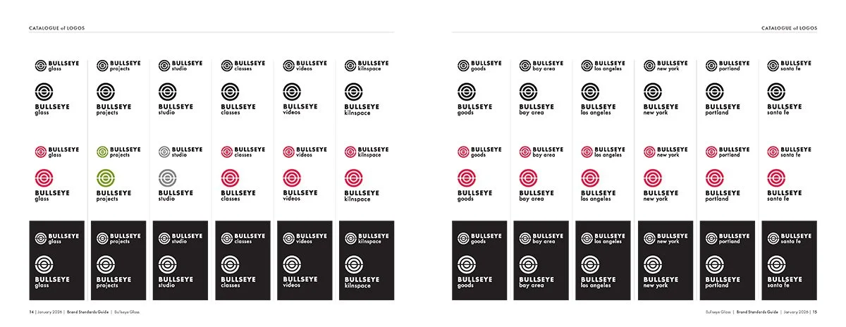 The logomarks across Bullseye's brands