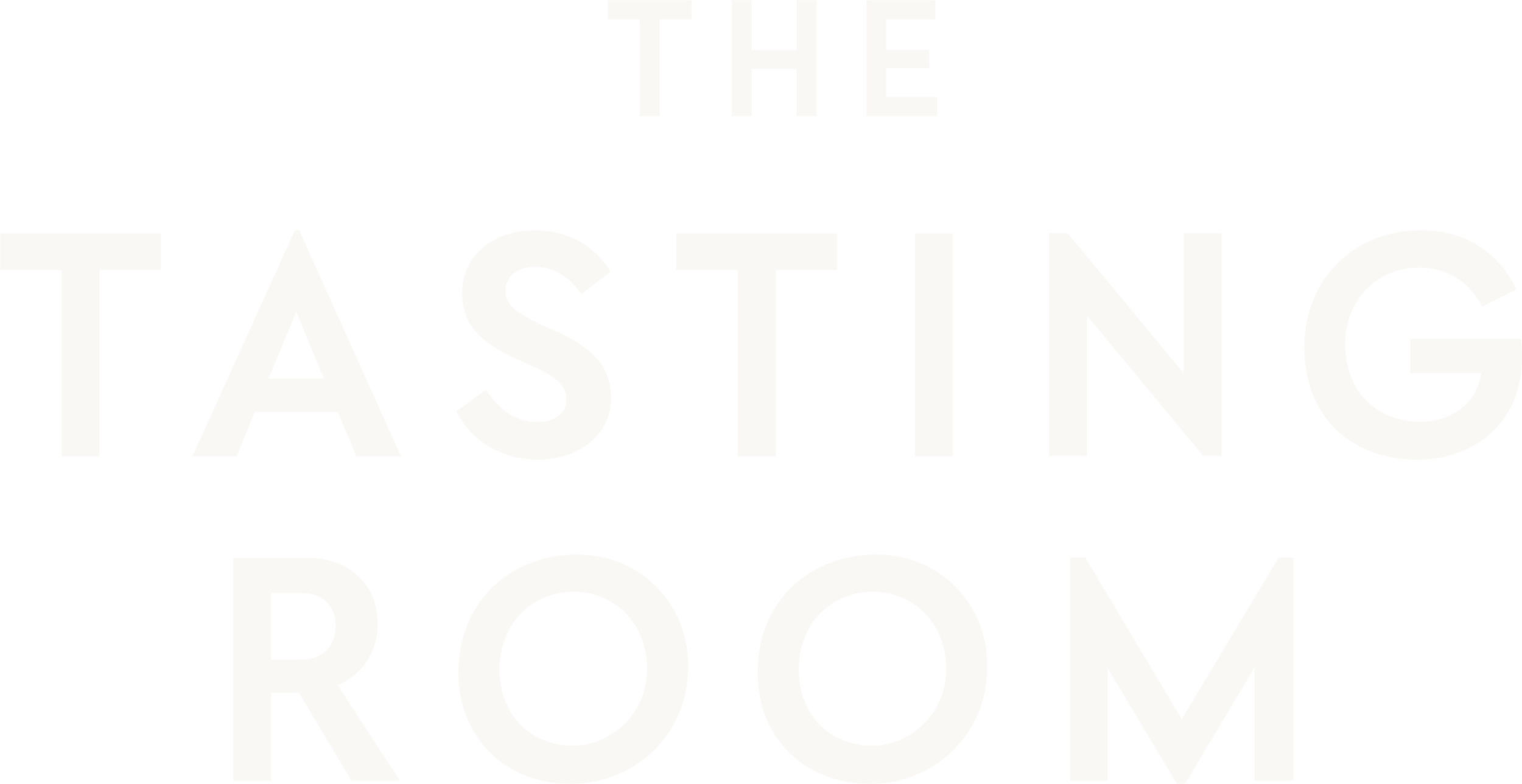 Text on a black background stating, "THE TASTING ROOM."
