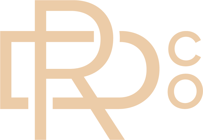 Stylized logo with overlapping beige letters L, R, D, C, and O on a black background.