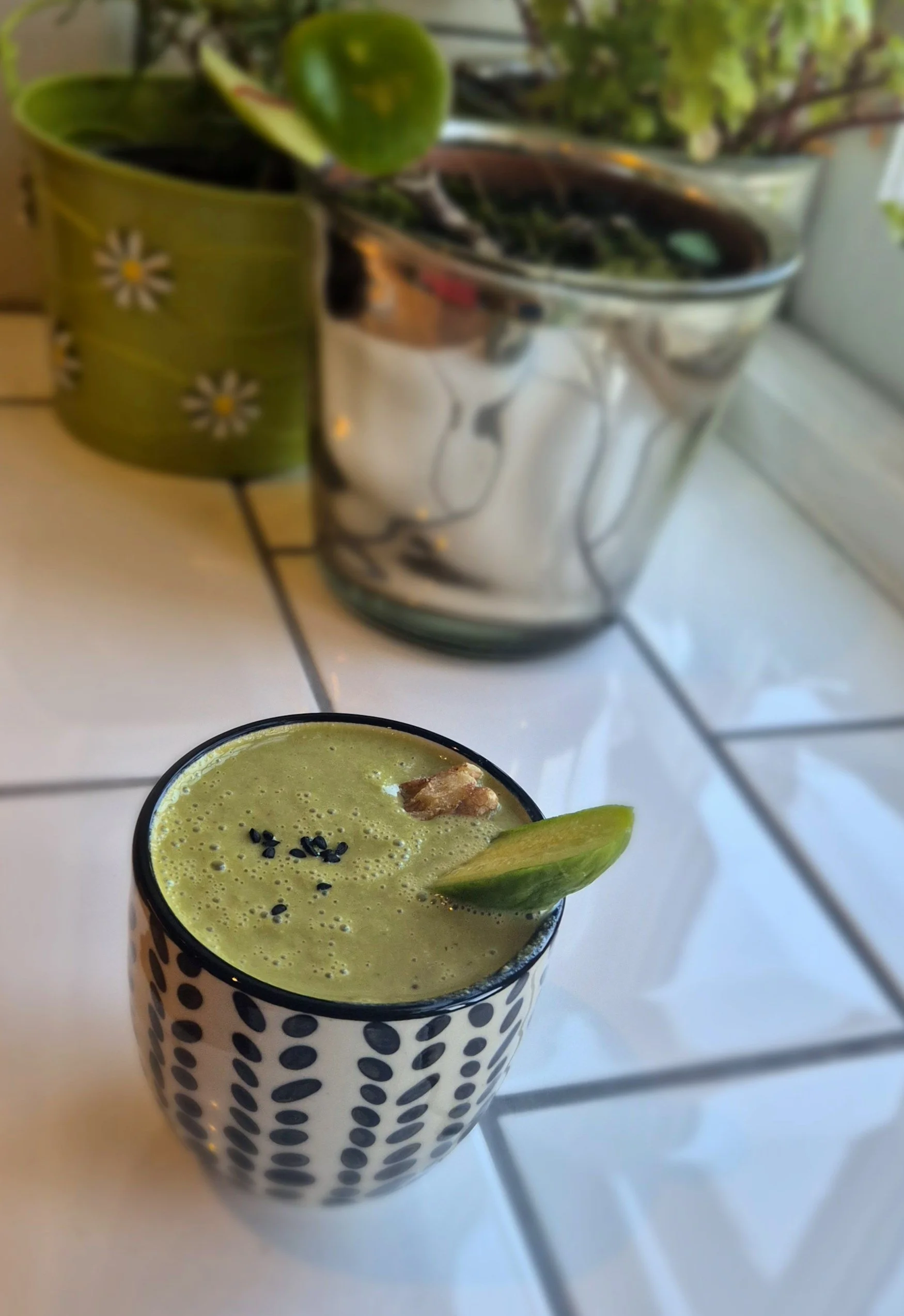 A gorgeous friend of mine grows her own salad and veg and she gave me the most enormous cucumber. I made a gazpacho with it and it was seriously good.
