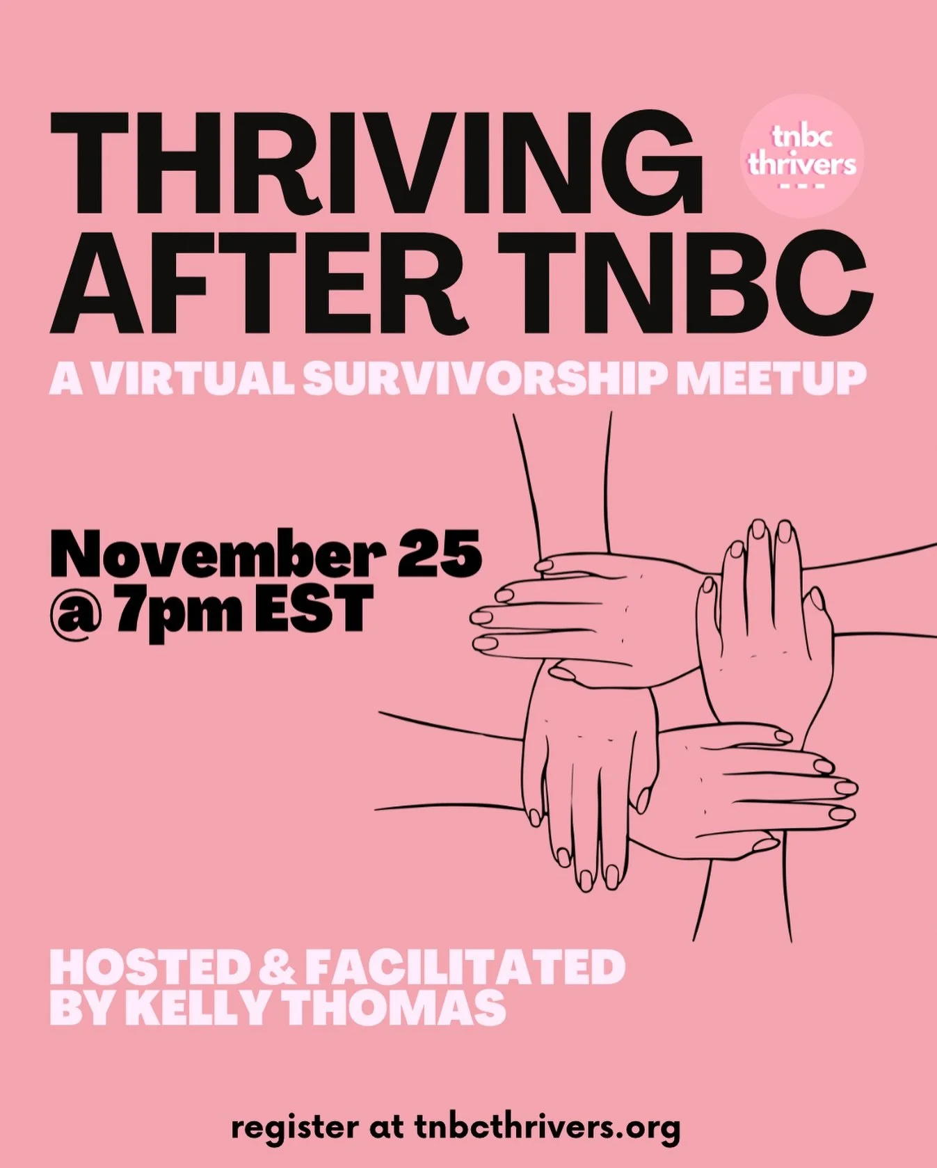 Have you joined our newest chat for those in survivorship yet?!

✨Thriving After TNBC✨ is a chat dedicated to our tnbc community who is out of active treatment!

Survivorship is challenging and we&rsquo;re on a mission to ensure that TNBC feels less 