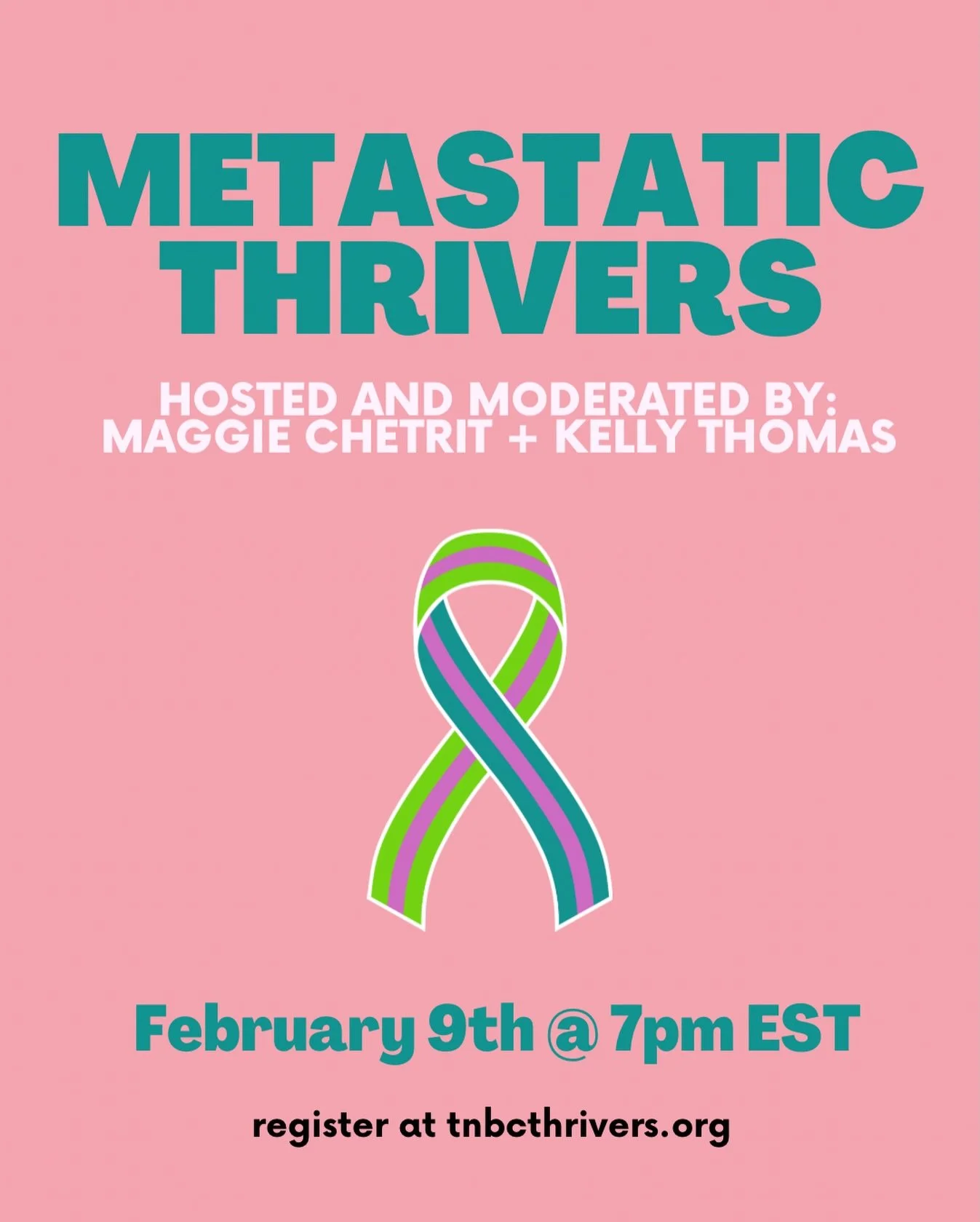 Are you a mTNBC thriver looking for an uplifting &amp; validating online support group?

Then join us tomorrow for Metastatic Thrivers chat! 👩&zwj;💻

Moderated by mTNBC thriver, @maggiematters and co-thriver, @iamkellythomas, Metastatic Thrivers is