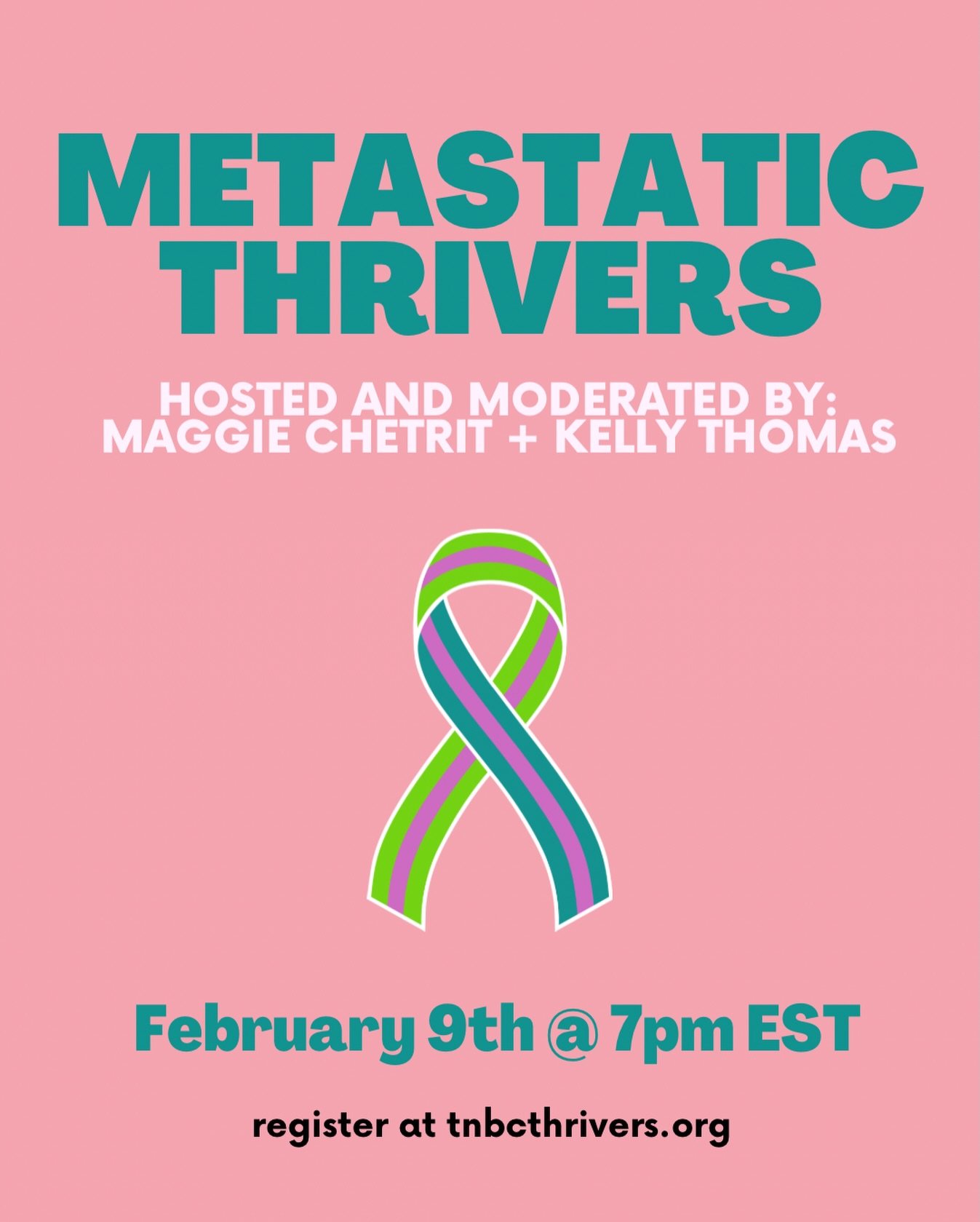 Are you a mTNBC thriver looking for an uplifting &amp; validating online support group?

Then join us tomorrow for Metastatic Thrivers chat! 👩&zwj;💻

Moderated by mTNBC thriver, @maggiematters and co-thriver, @iamkellythomas, Metastatic Thrivers is