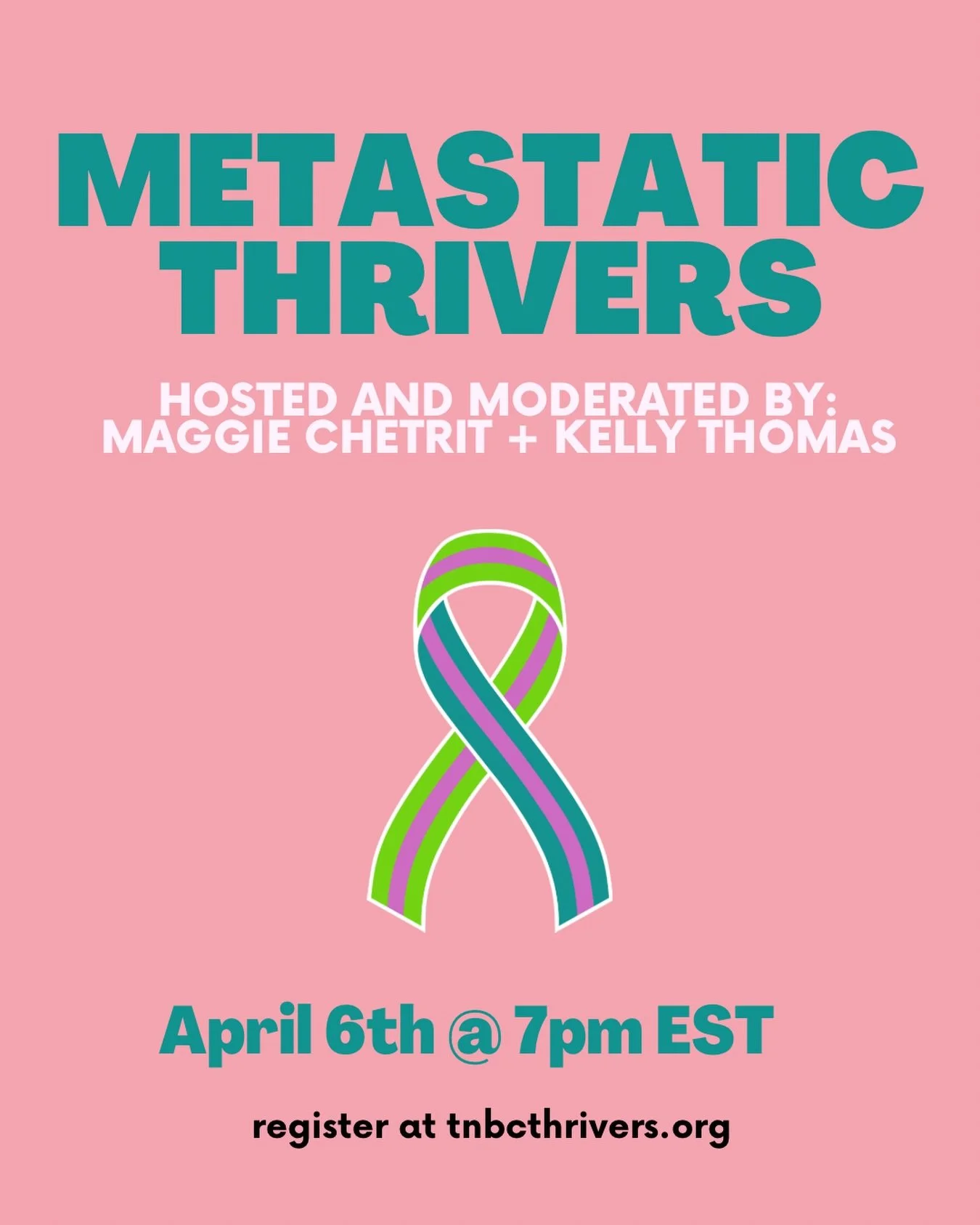 Join us tonight 👩&zwj;💻

Moderated by mTNBC thriver, @maggiematters and co-TNBC Thriver, @iamkellythomas, Metastatic Thrivers is a safe space led by those that understand 🫶

Chat kicks off tonight at 7pm eastern!

Register at tnbcthrivers.org OR a
