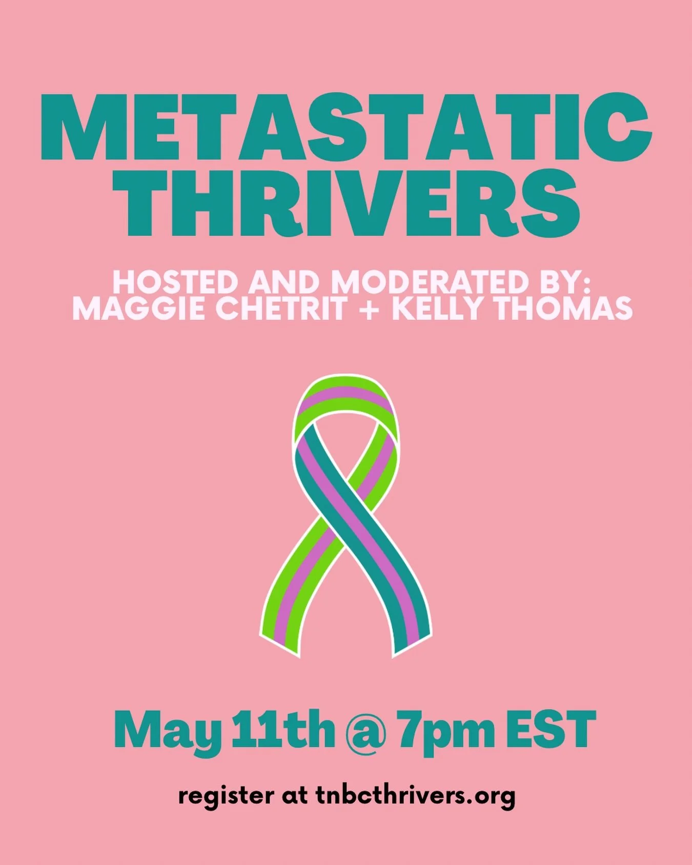 It&rsquo;s time for MTNBC chat tonight! 👩&zwj;💻

Moderated by mTNBC thriver, @maggiematters and co-TNBC Thriver, @iamkellythomas, Metastatic Thrivers is a safe space led by those that understand 🫶

Chat kicks off tonight at 7pm eastern!

Register 