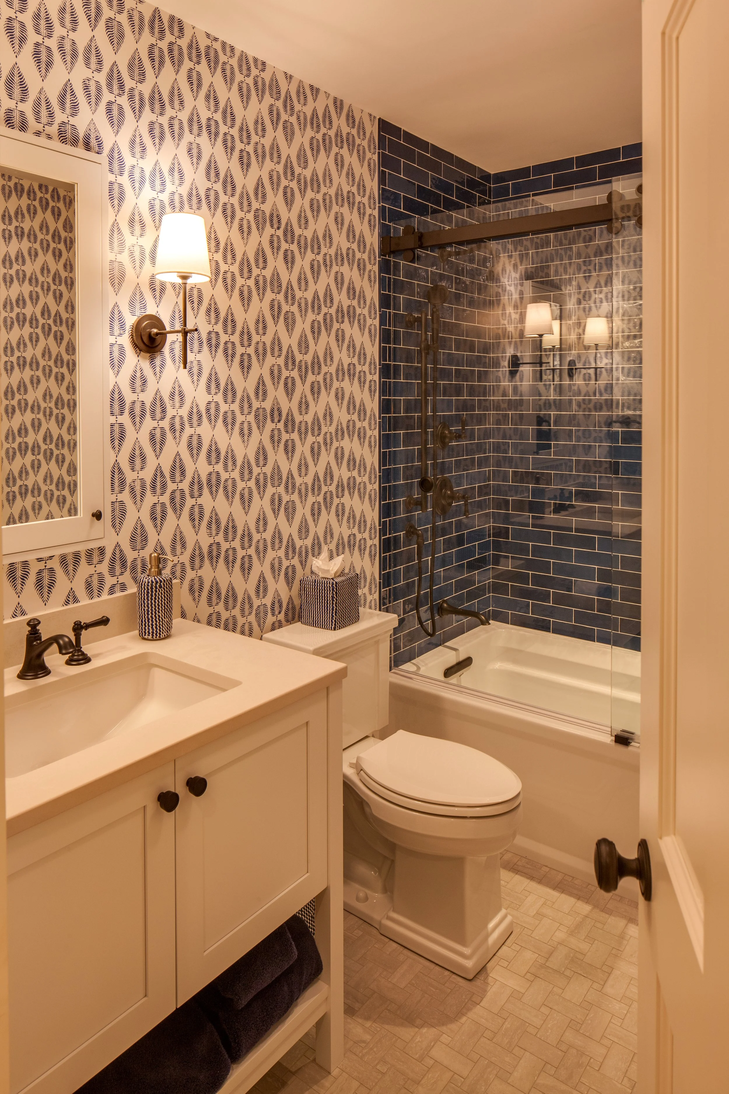 white custom vanity cabinetry, coastal style