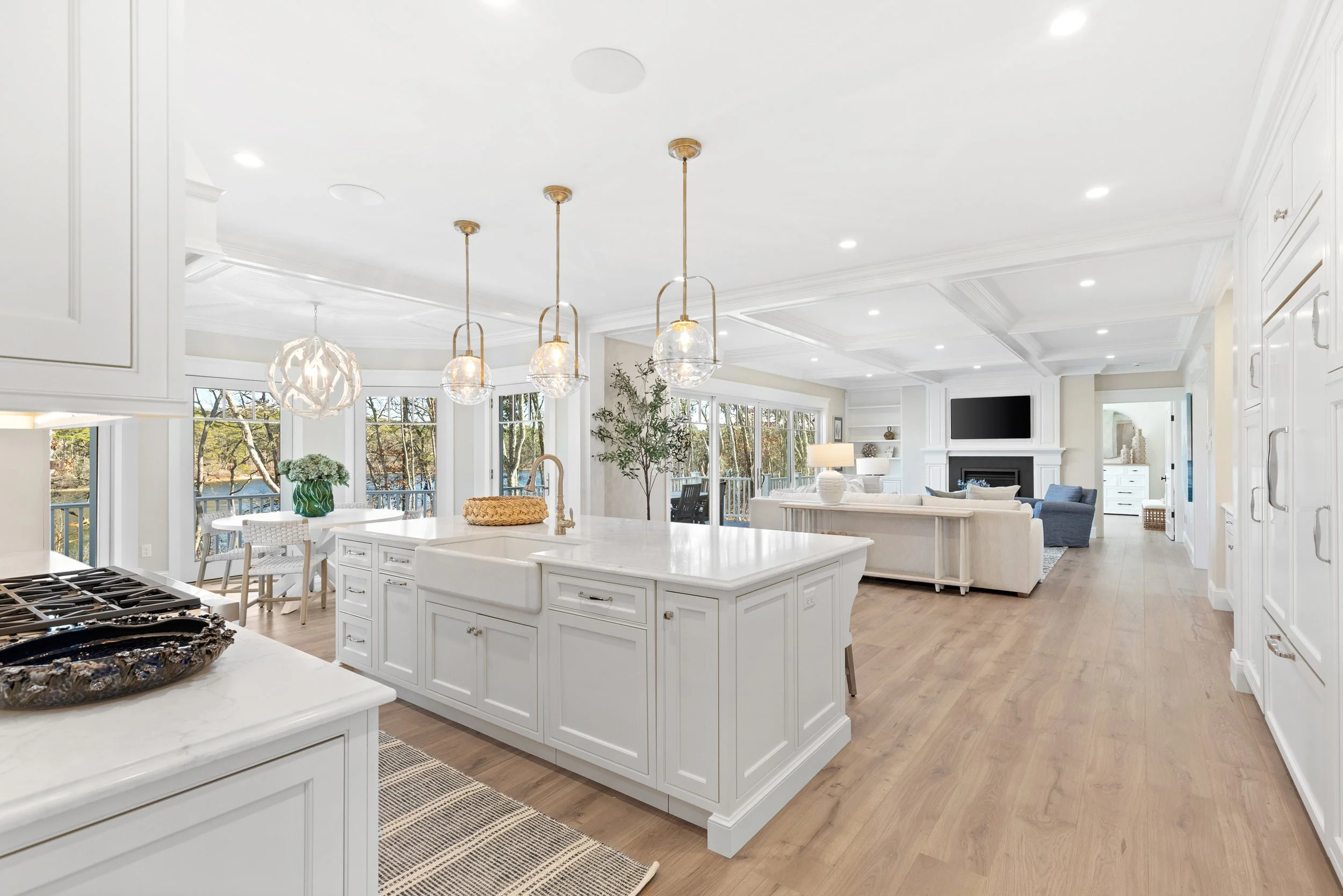 coastal cape cod kitchen white cabinetry