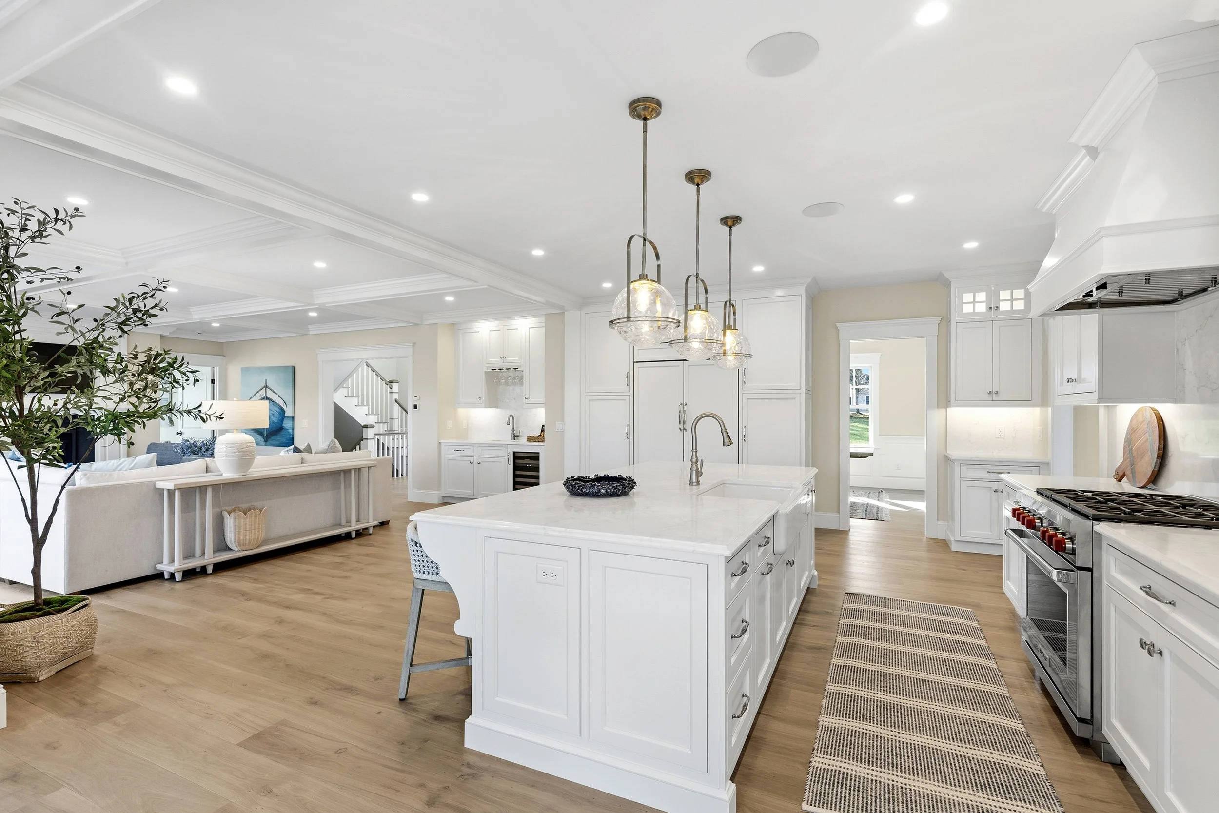 coastal cape cod kitchen white cabinetry
