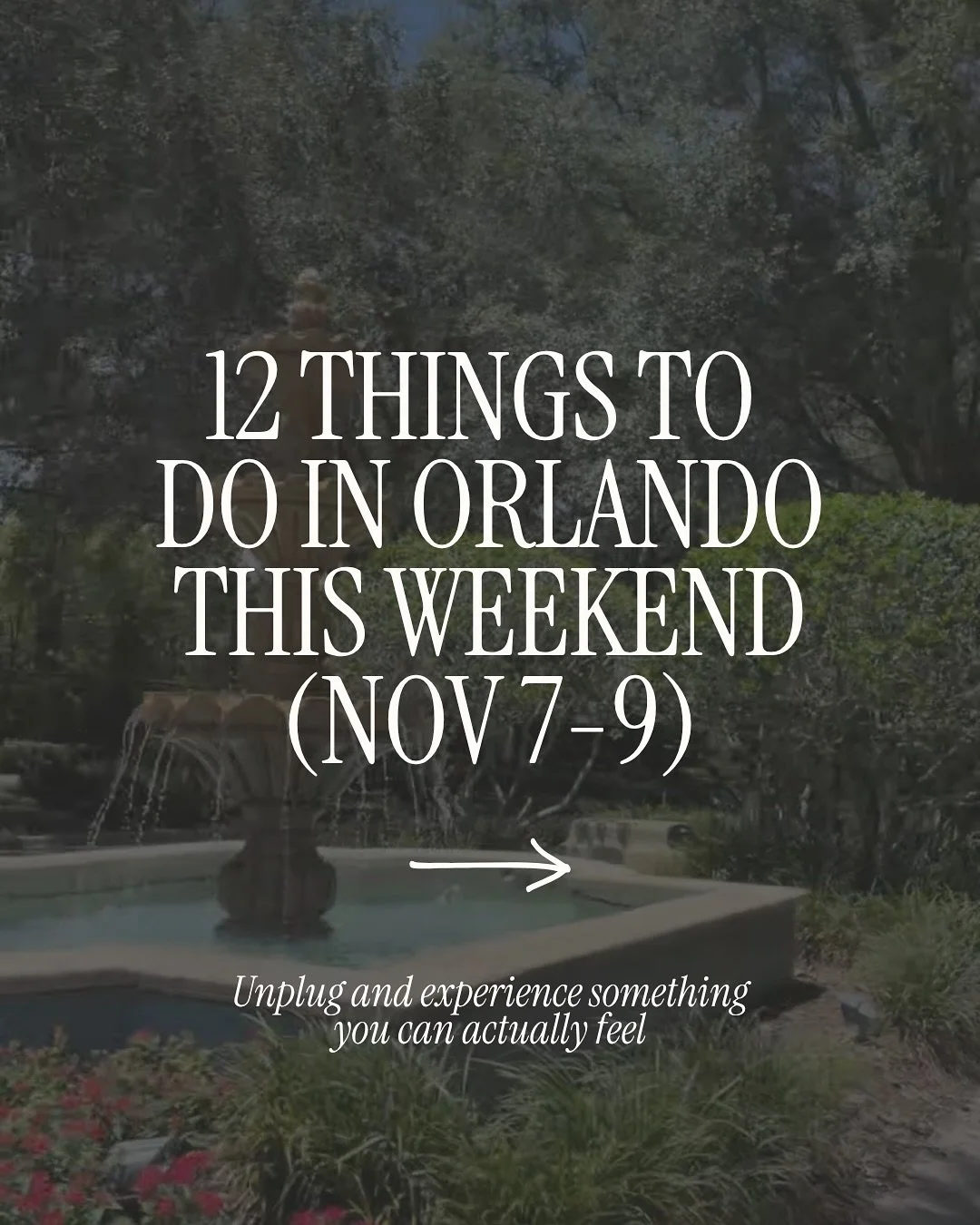 Looking for things to do this weekend in Orlando, Florida - November 7-9th.

There are so many fun events going on in Orlando all month. Swipe through to see what's happening this weekend. 

From concerts to fall events there's something for everyone