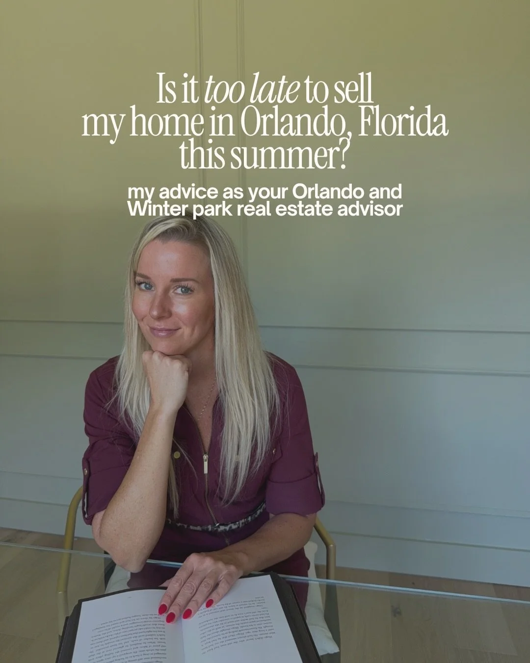 If you didn't list your Orlando or Winter Park, Florida home this spring, you did not miss your shot.

Comment START and let's talk about what selling this summer could look like for you.

Every year around this time, sellers ask me the same thing. D