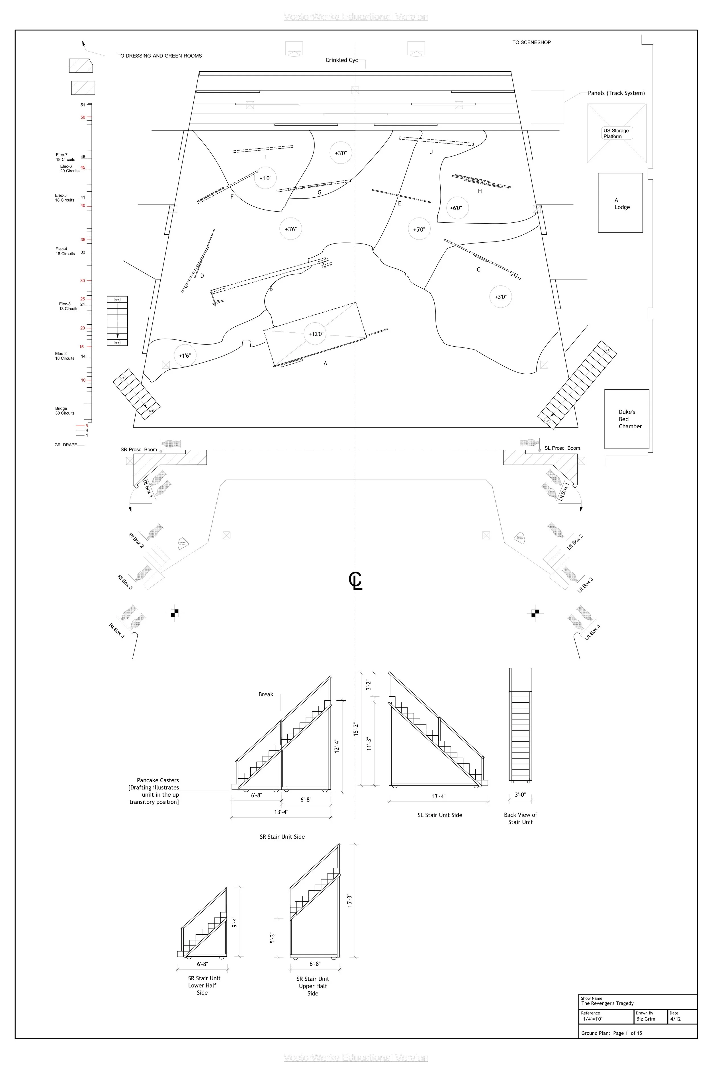 Revenger's Tragedy - Set Ground plan