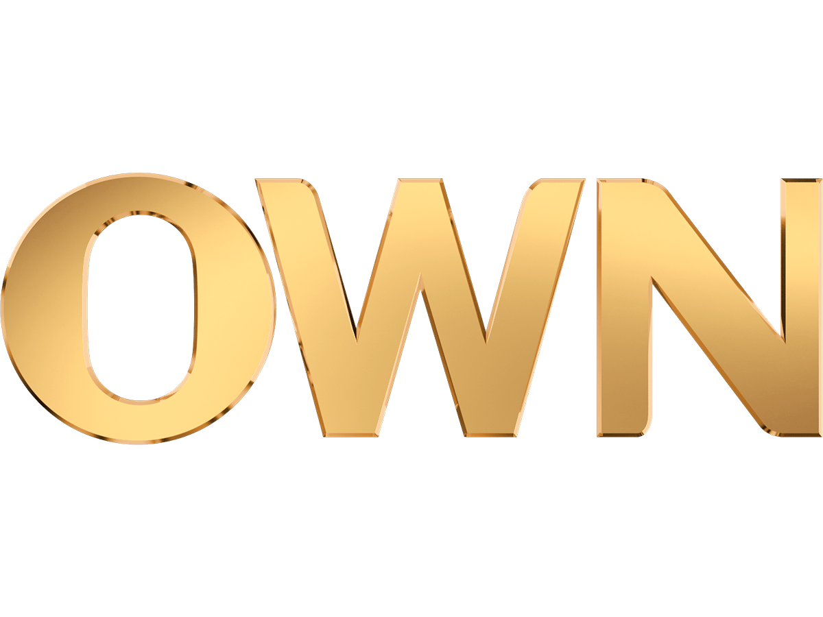 Gold text spelling 'OWN' on a black background.