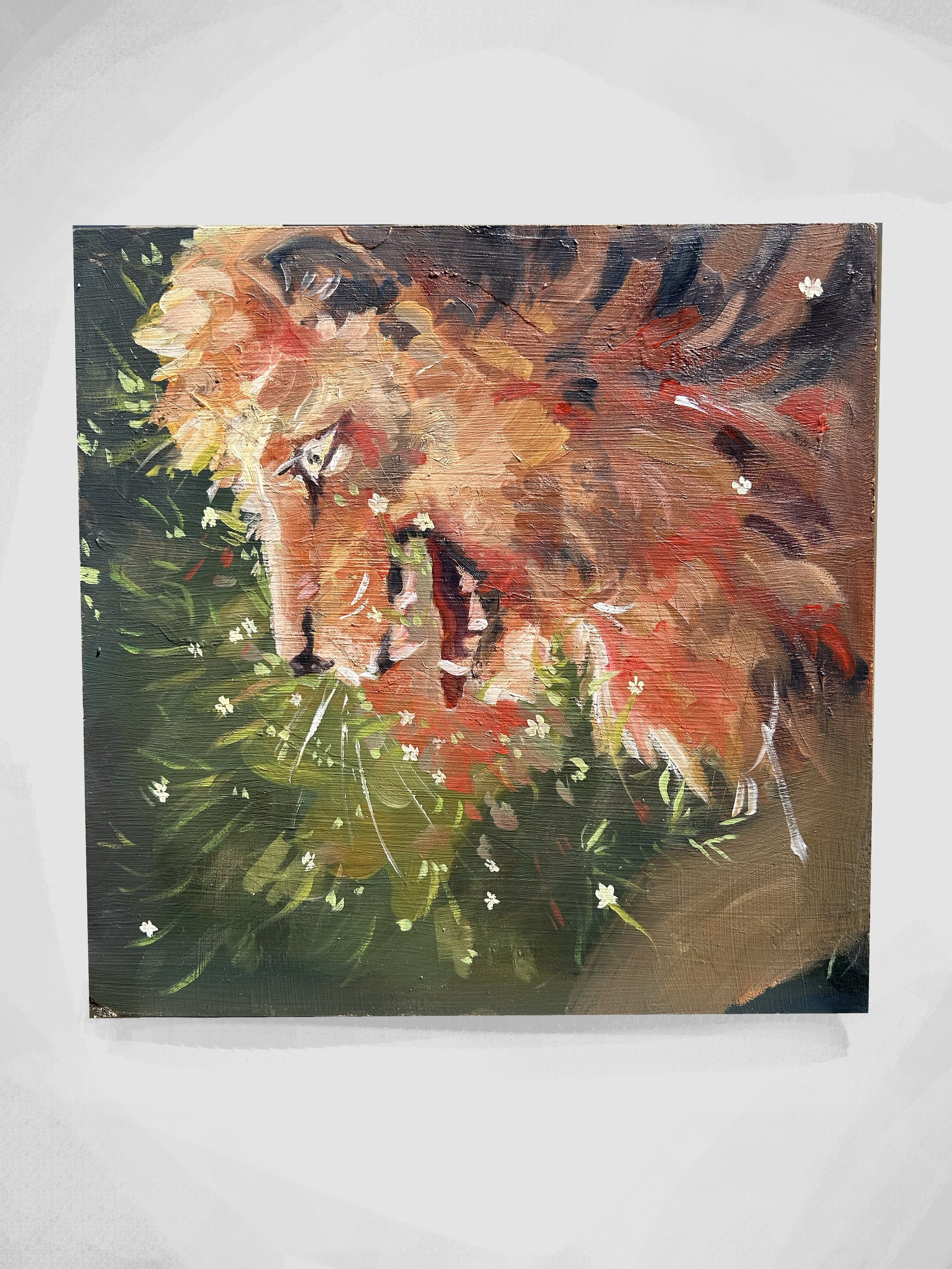"Death and Life" oil on wood, 12x12, 2024