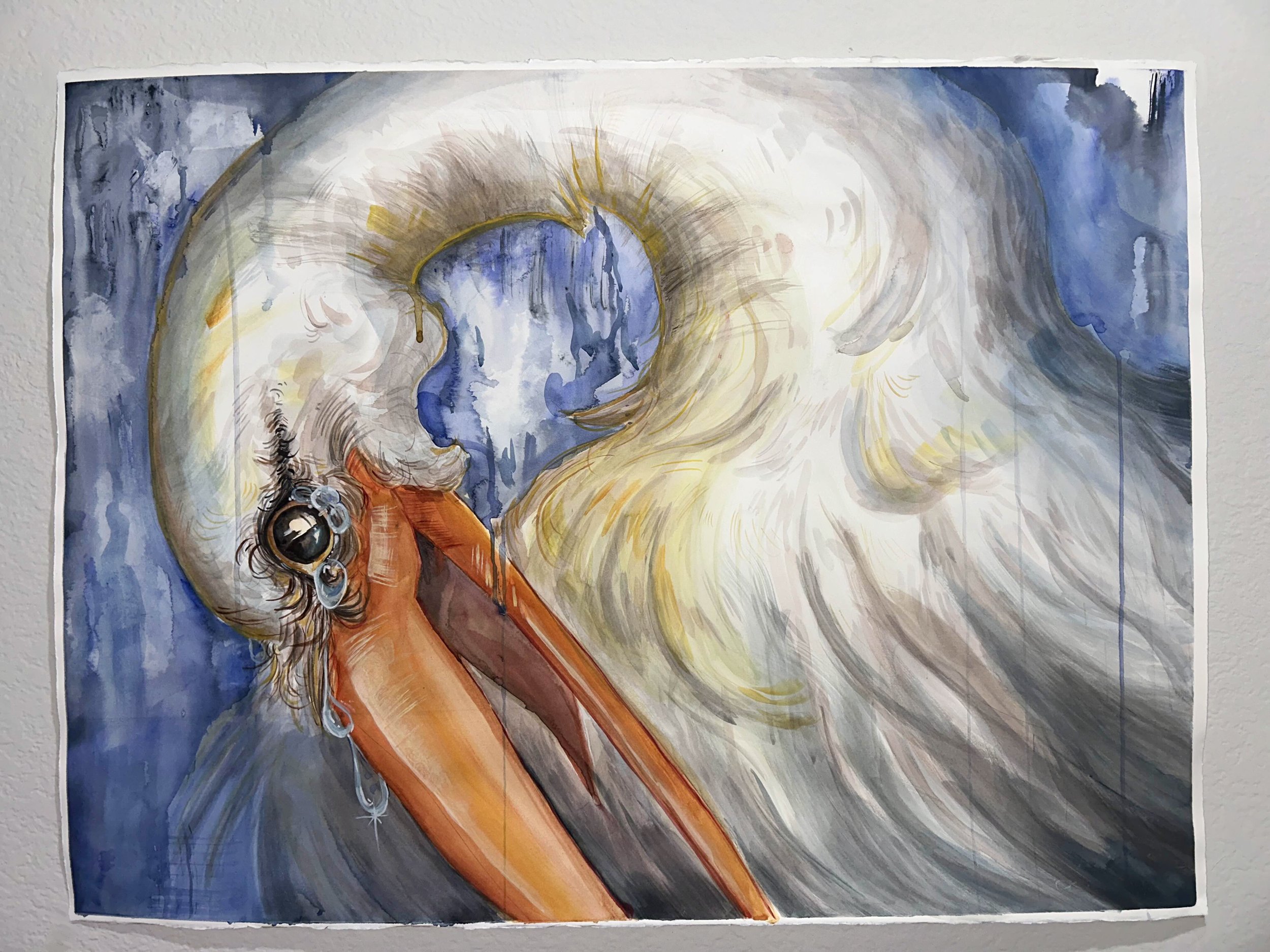 "Bitter" watercolor on paper, 22x30, 2024