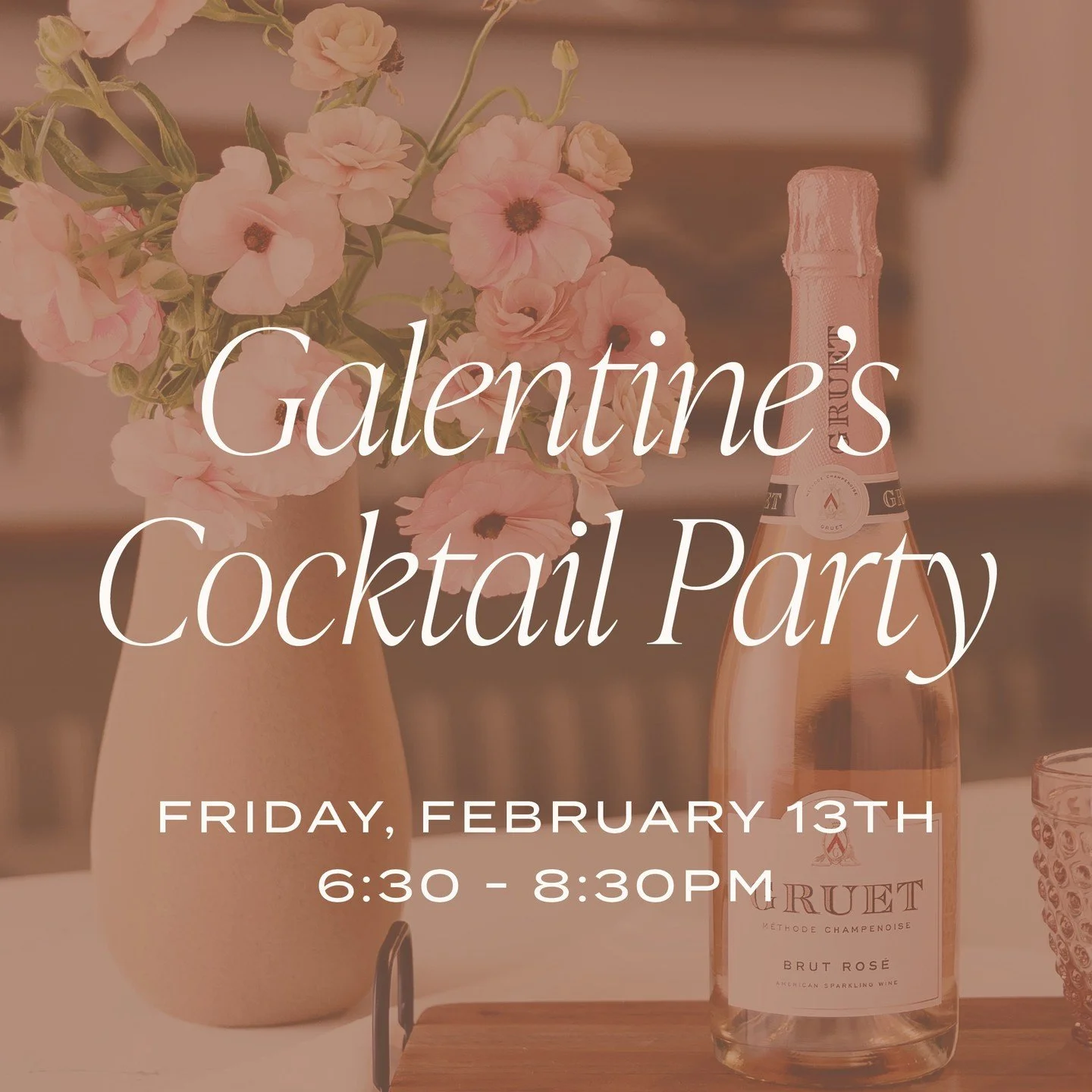Galentine's done right: signature cocktails, sweet bites, and your favorite people💌🍰🥂 Friday, February 13th, from 6:30-8:30pm for an evening of bubbles and celebration. $25 per person.
Link in bio to reserve your spot📅