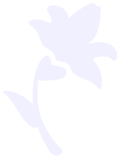 Silhouette of a flower with five petals and a curved stem.